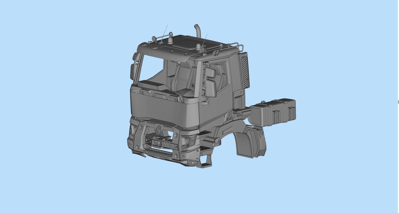 French 3D print Truck Cab series K 3 RC car body 3D model 3D printable ...