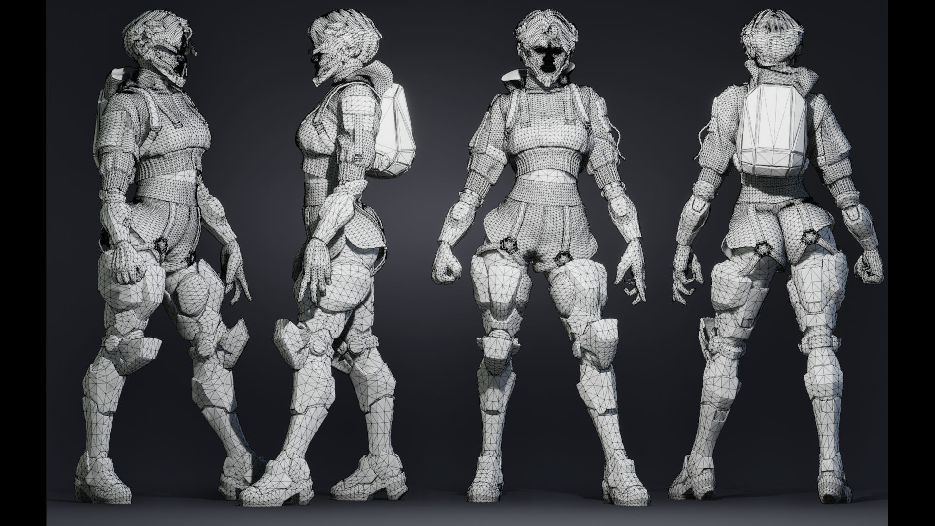 3D model Cyberpunk Street Girl Character VR / AR / low-poly | CGTrader