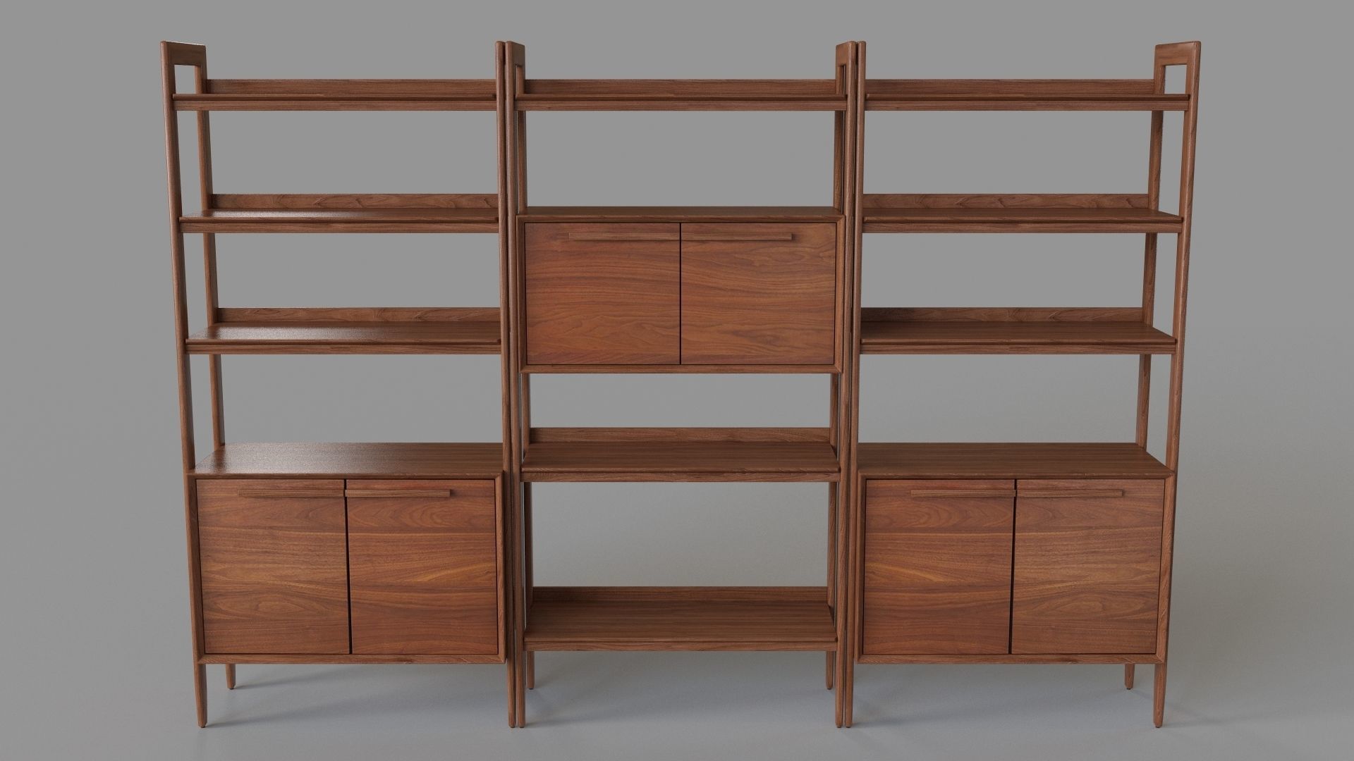 Tate Bookcase Bar With 2 Bookcase 3D model CGTrader