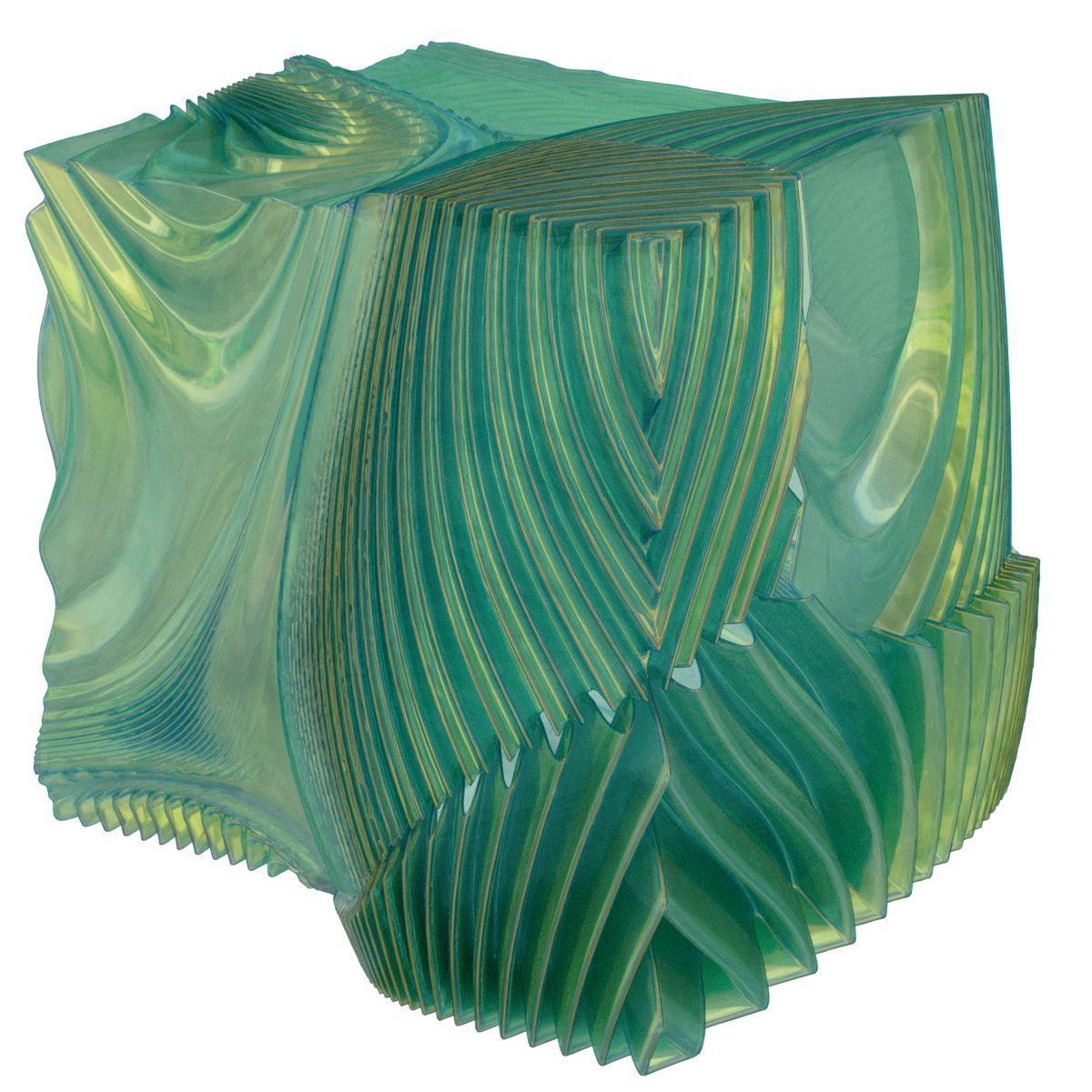 Ripple cube with swirls 3D model | CGTrader