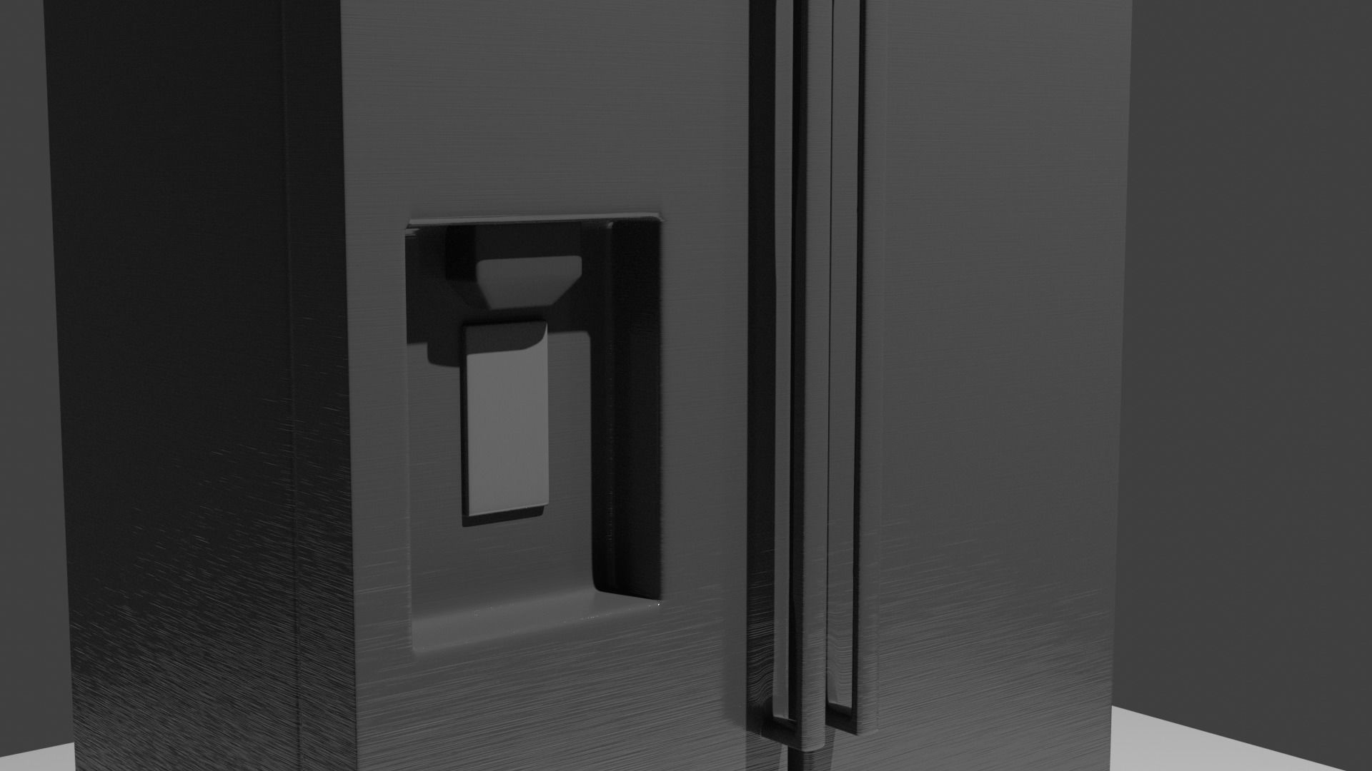 Stainless steel Double door fridge 3D model CGTrader