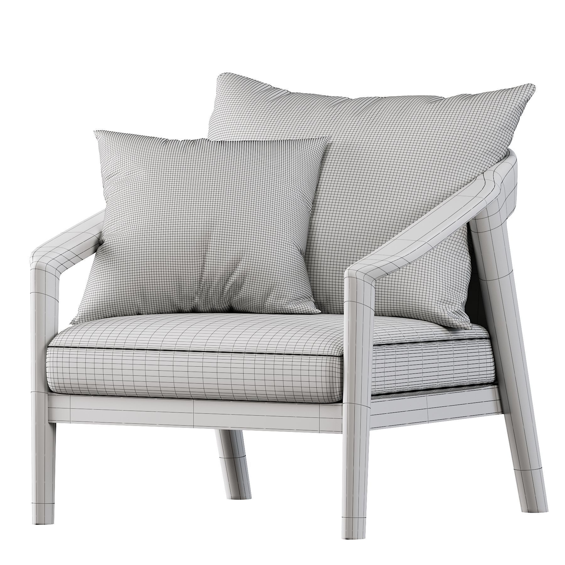 RH Malta teak armchair 3D model CGTrader