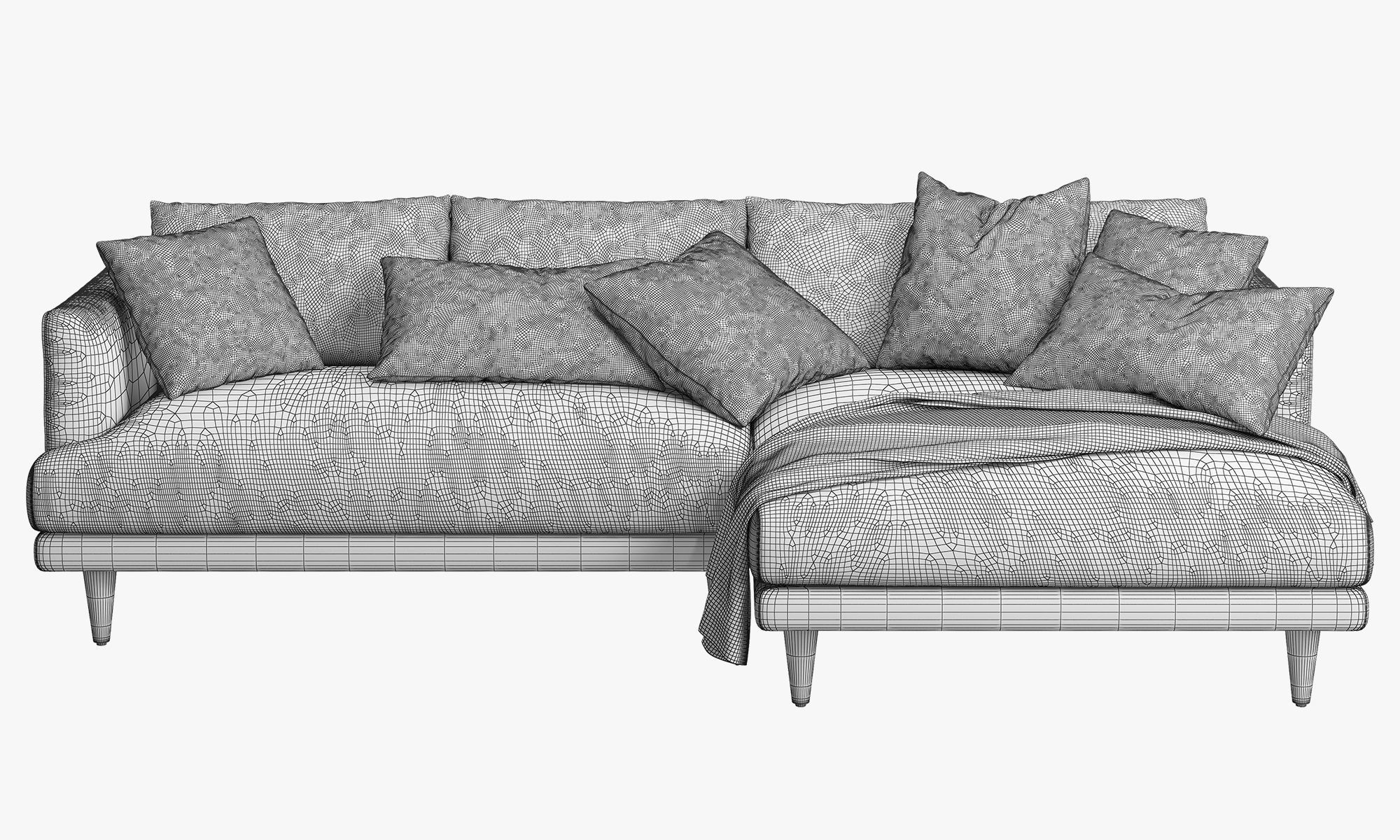 Joybird Lewis Sectional sofa 3D model CGTrader