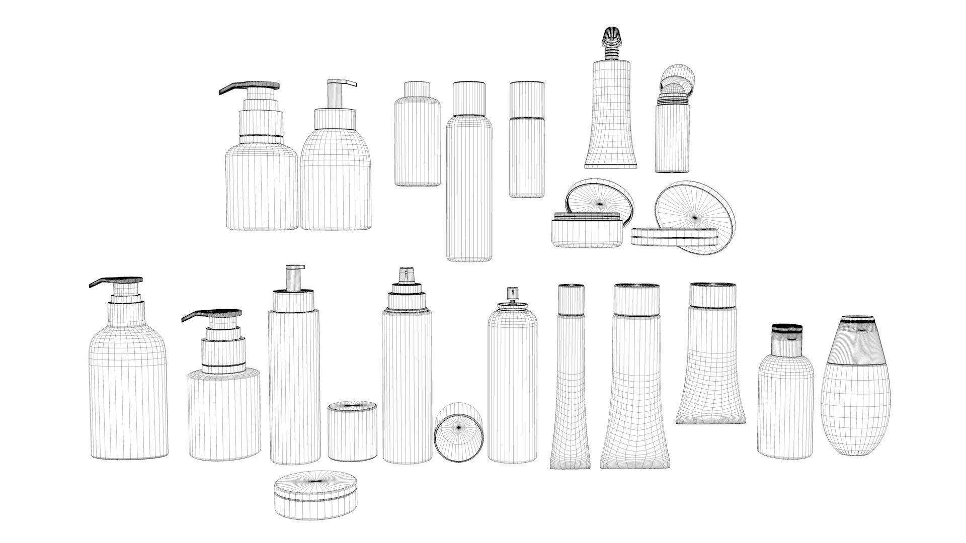 Cosmetic containers 3D model CGTrader