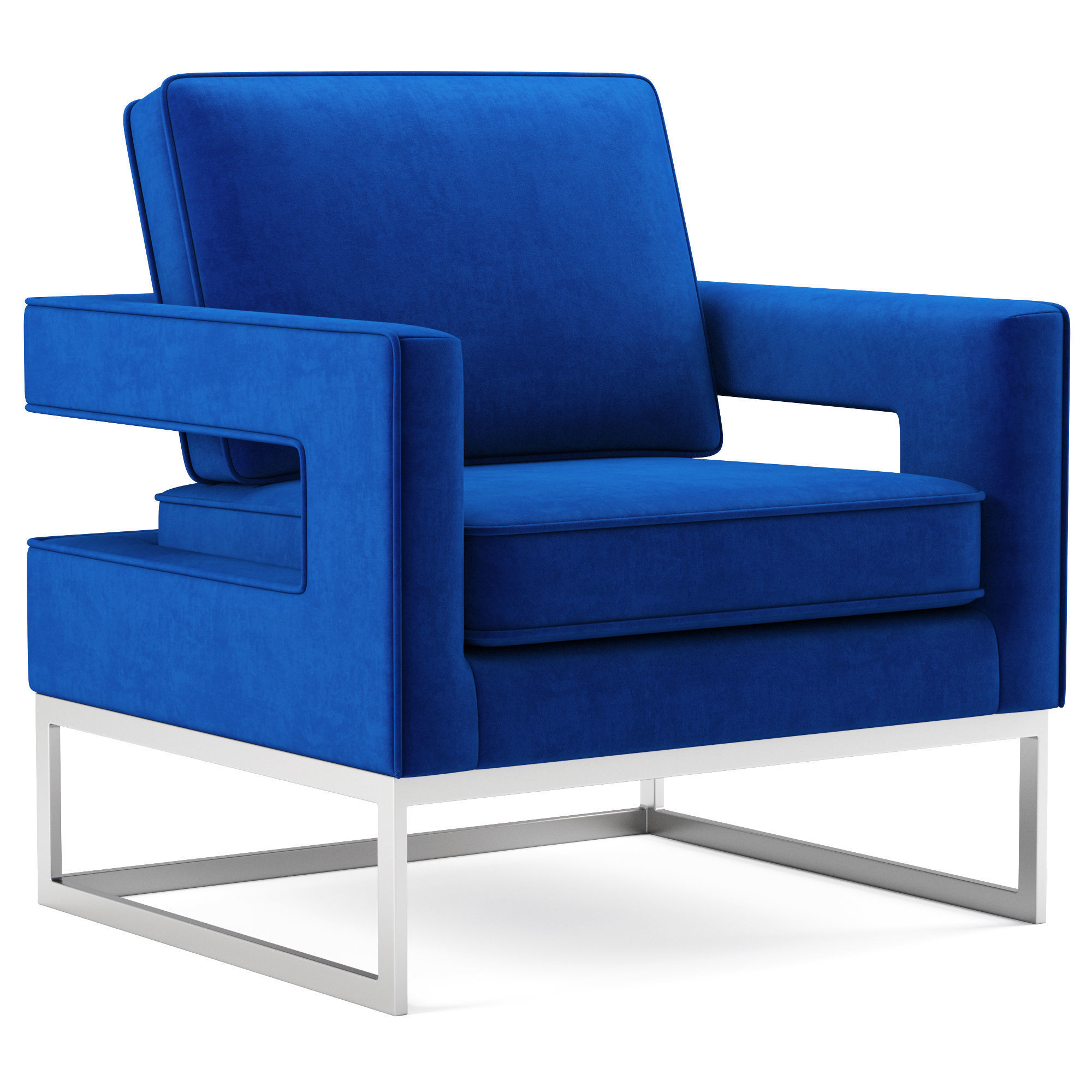 Noah Velvet Accent Chair 3D model CGTrader