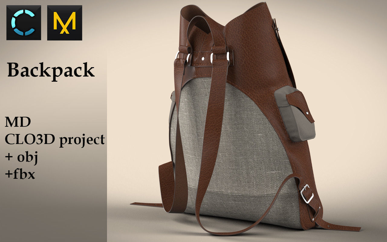 Backpack Marvelous Designer project 3D model | CGTrader