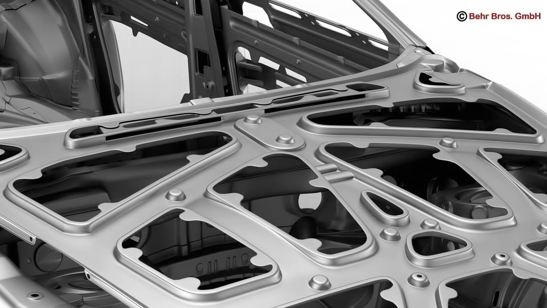 Generic Car Body in white 3D Model MAX OBJ 3DS FBX C4D LWO LW LWS