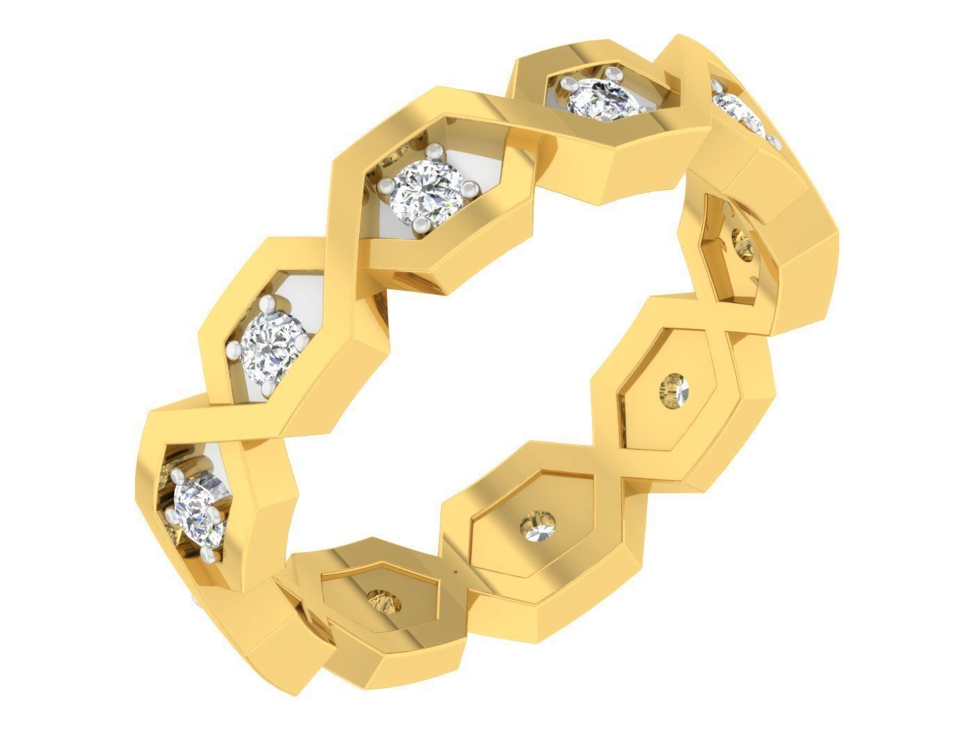 DIAMOND BAND RING R6 3D model 3D printable | CGTrader