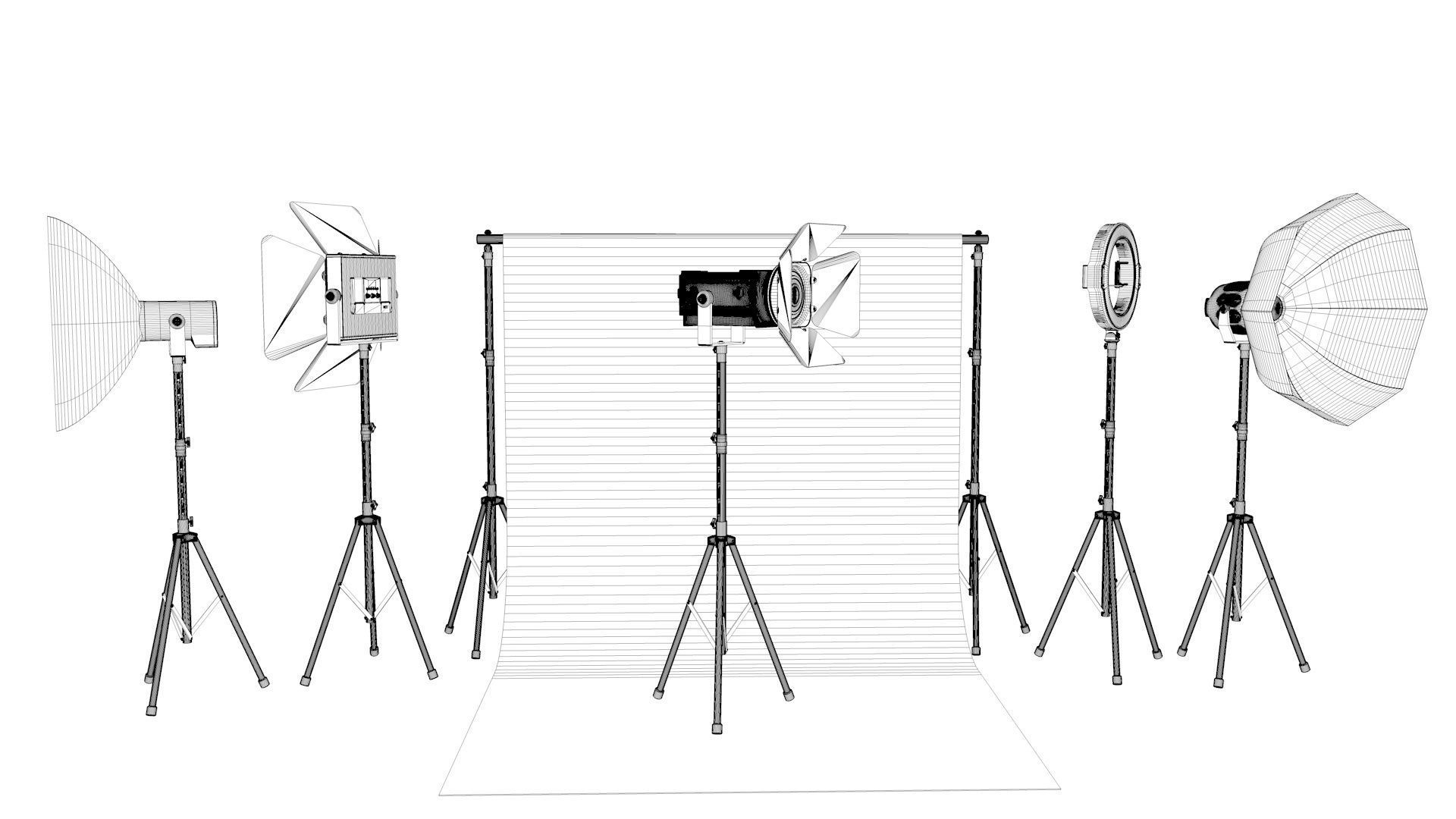 Studio Equipment Collection 3D model CGTrader