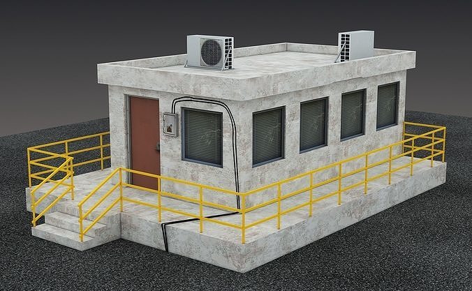 3D model Security Entrance Cabin Box Office Building VR / AR / low-poly ...