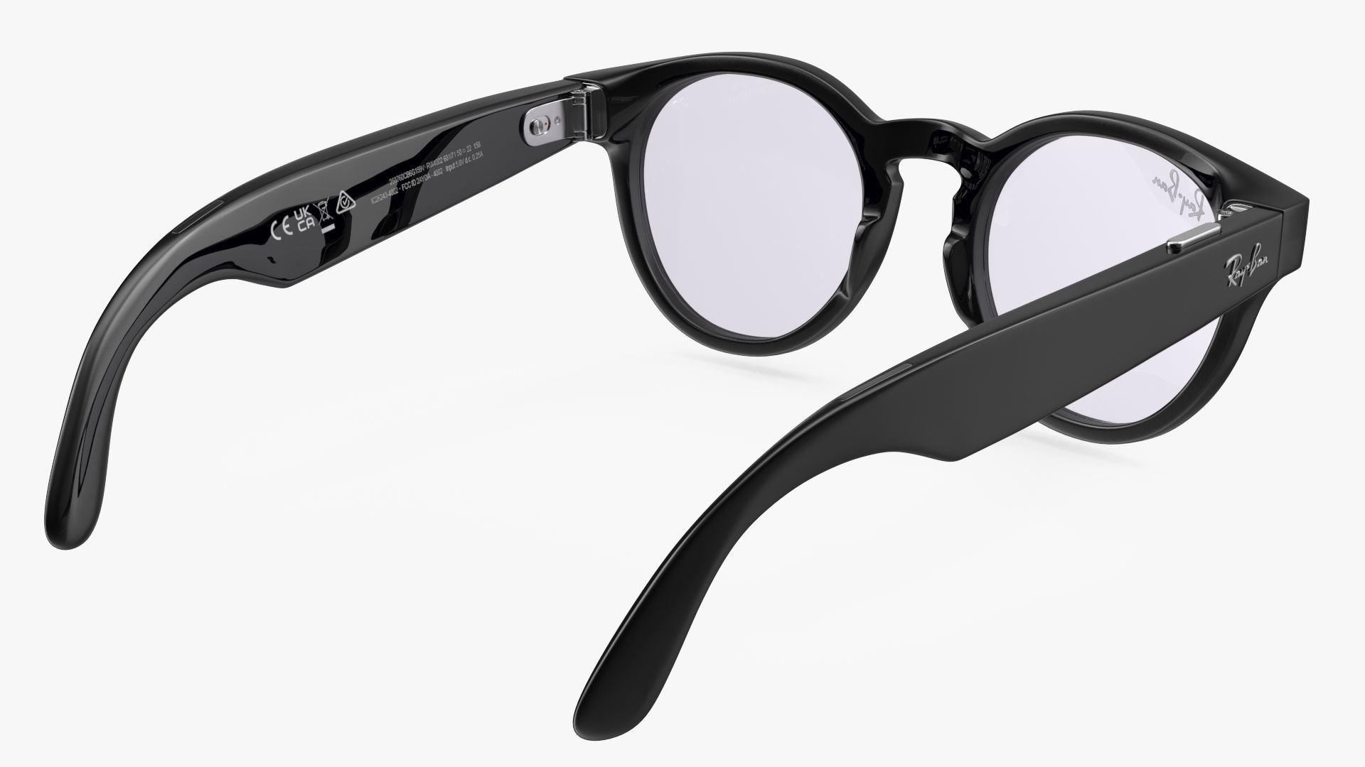 Ray Ban Stories Round Smart Glasses Black Clear 3D model CGTrader