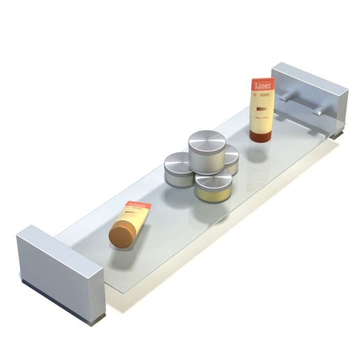 Glass Shelf With Metal