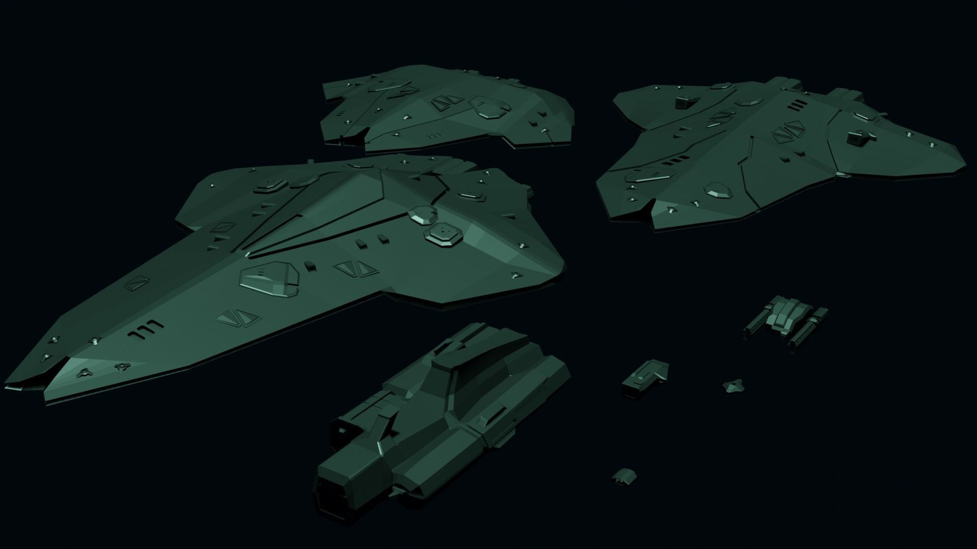 Spaceship corvettes free 3D model 3D printable | CGTrader