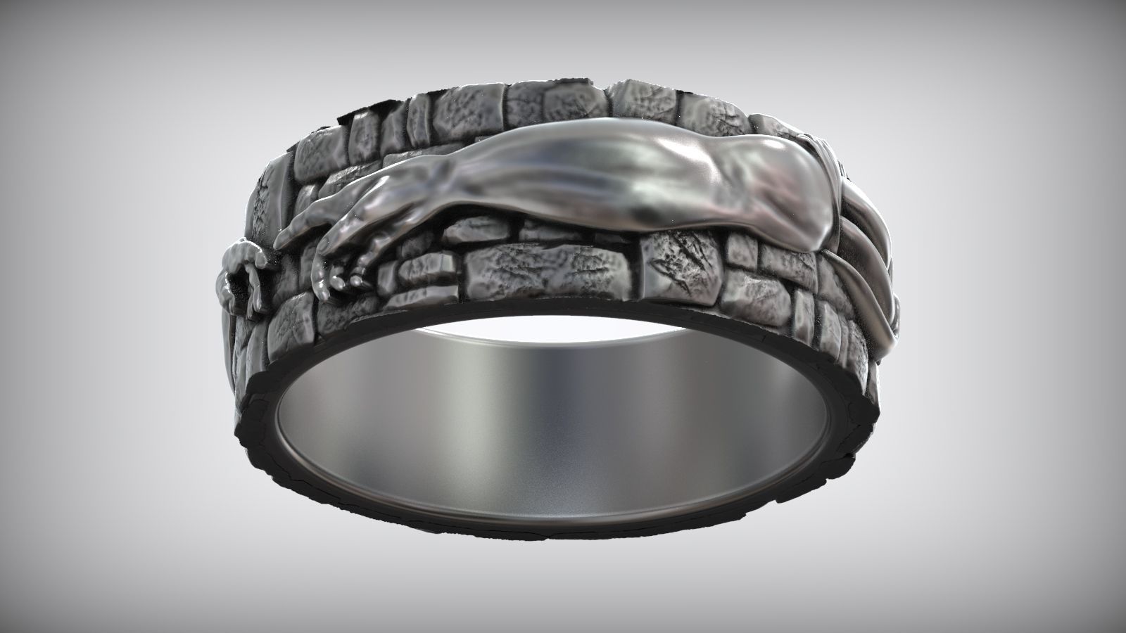 Hand Of God Ring Creation Of Adam 3D model 3D printable CGTrader