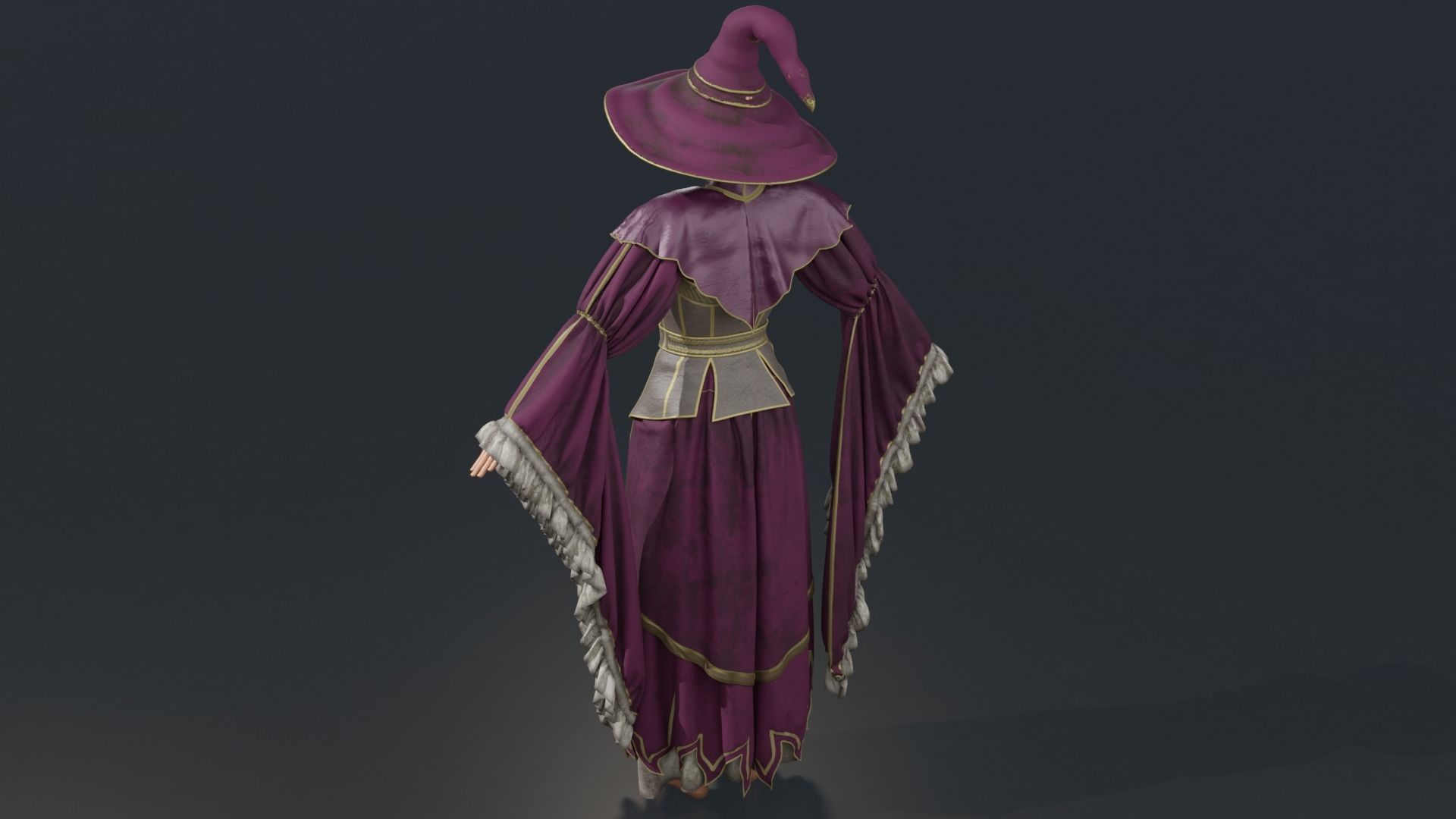 Long sleeved wizard robe 3D model | CGTrader