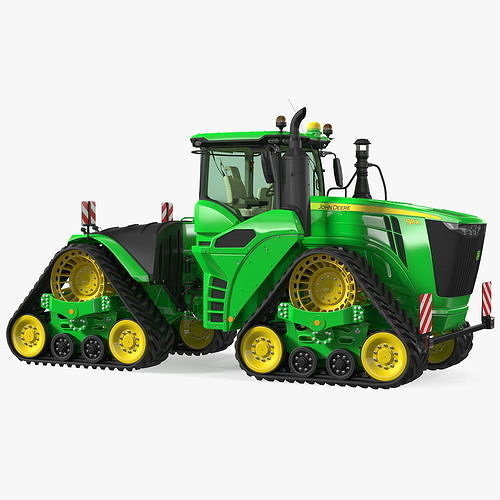 John Deere Four Track 9RX Series Tractor Clean 3D model CGTrader