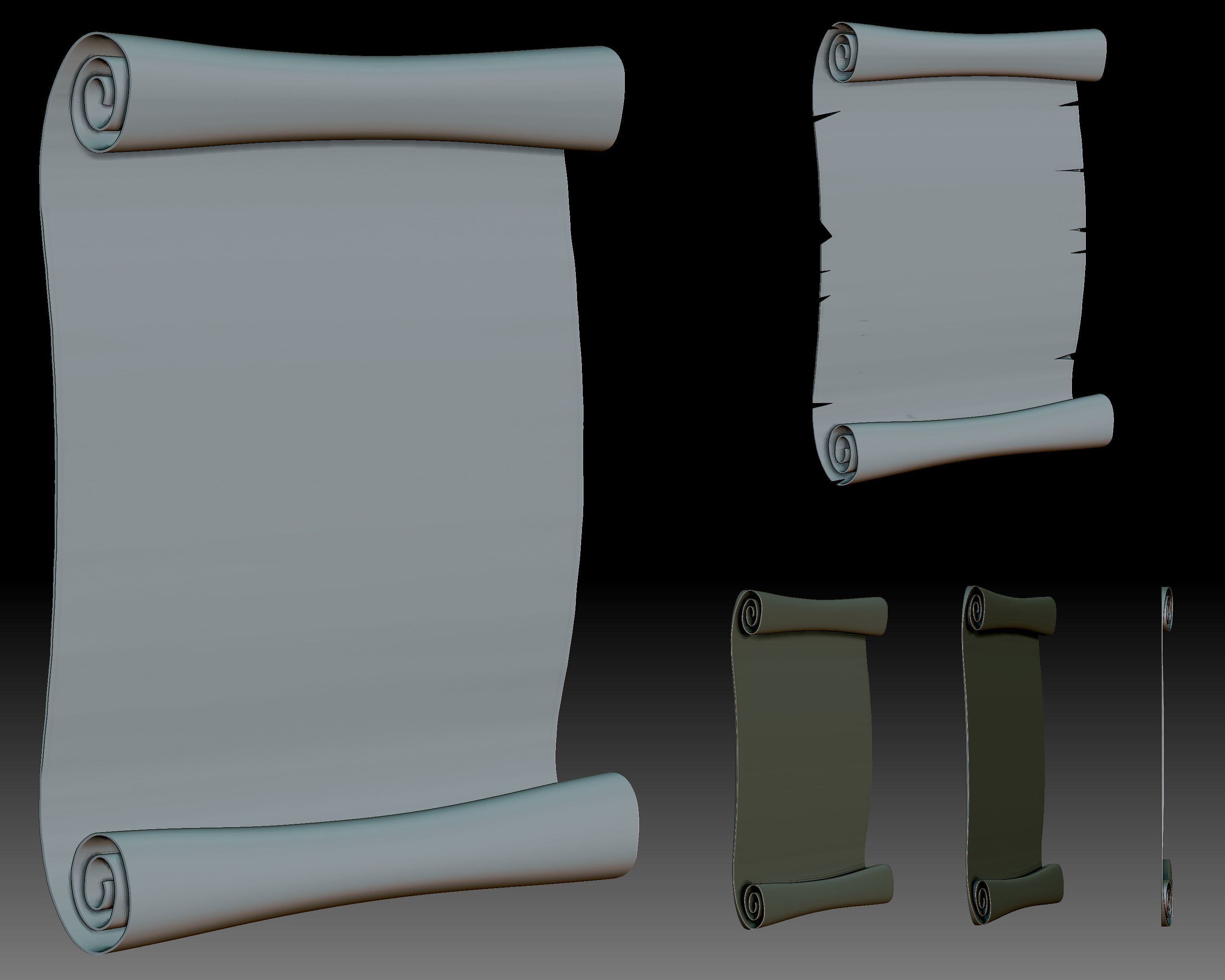 Scrolls 3D relief for CNC router or 3D printer 3D model 3D printable ...