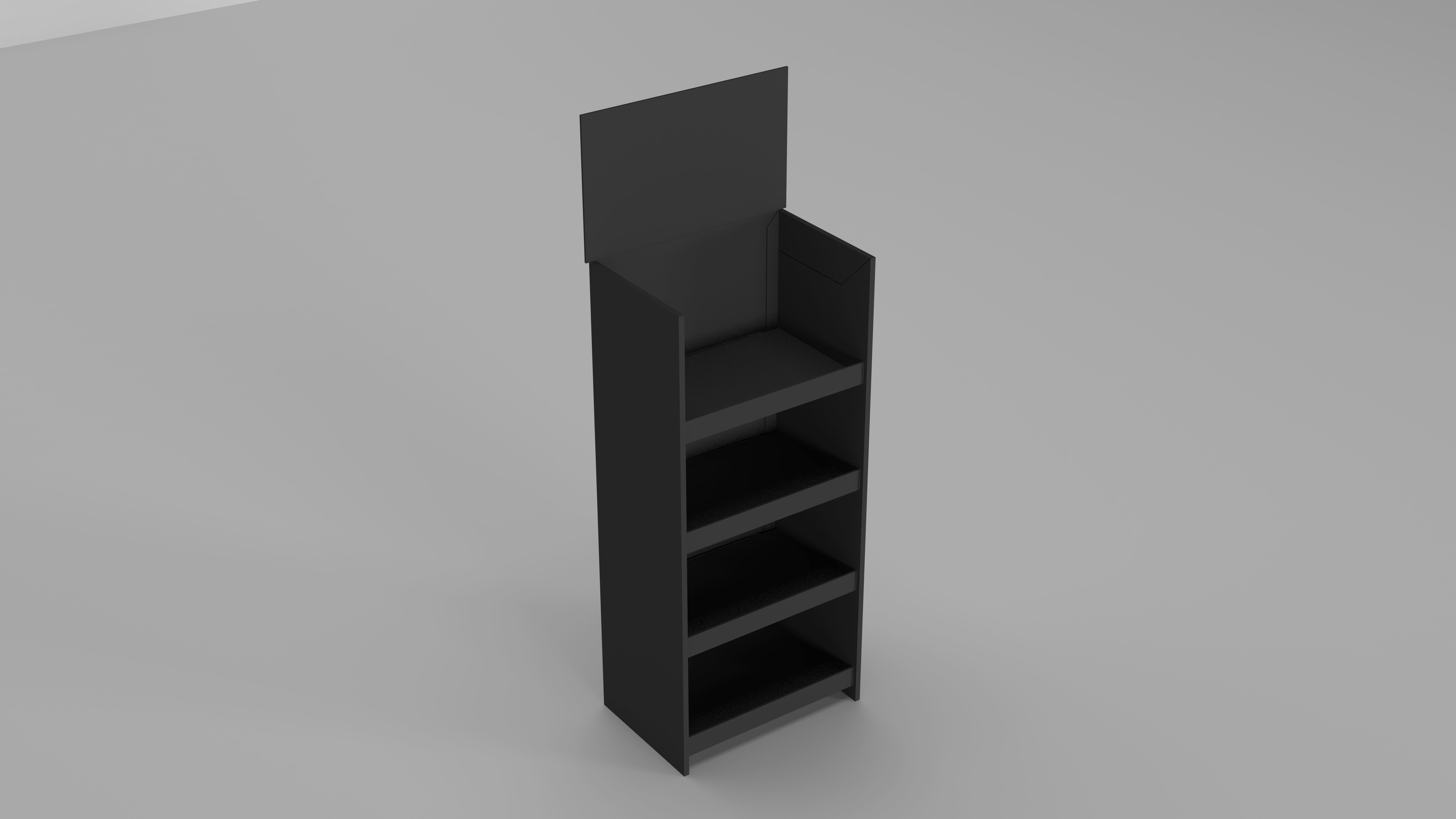 Cardboard Product Gondola Display Rack with Shelf Showcase 3D model ...
