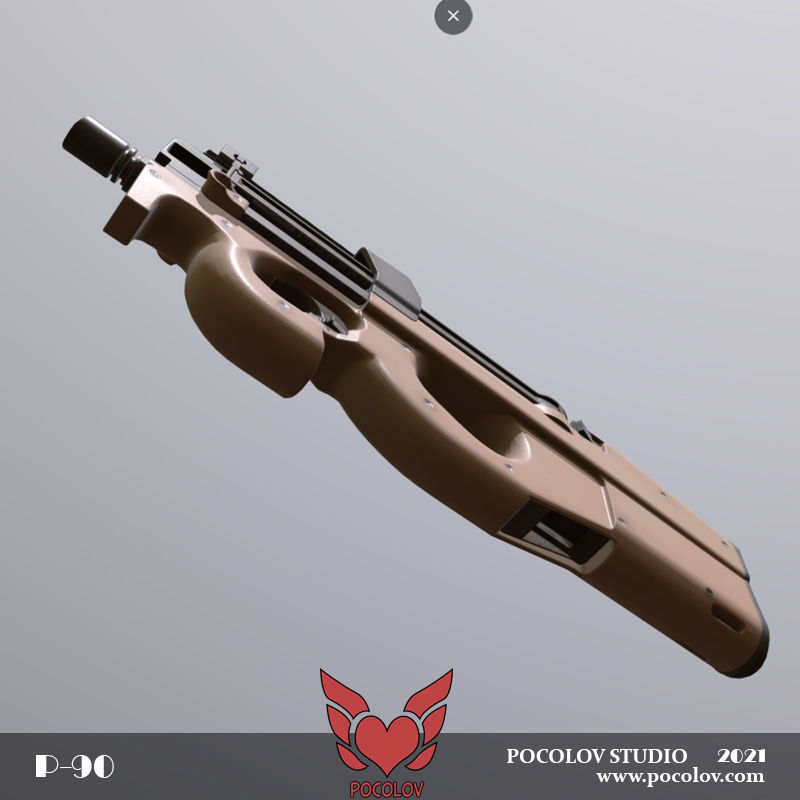 3D model P90 Submachine Gun VR / AR / low-poly | CGTrader
