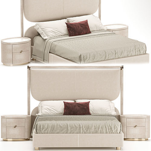 Rugiano boheme bed 3D model CGTrader