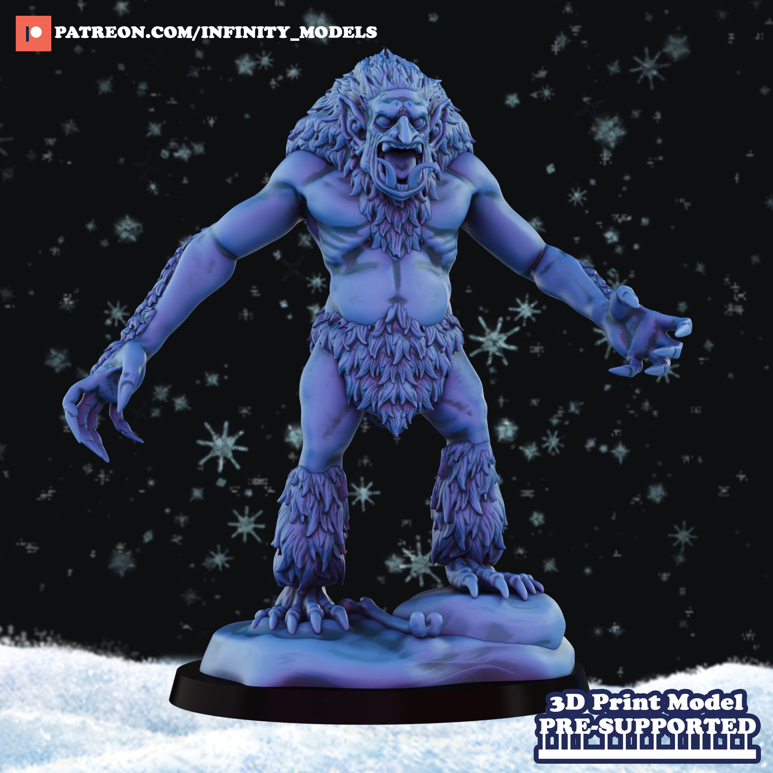 Ice Troll- Tabletop Miniature 3D model 3D printable | CGTrader