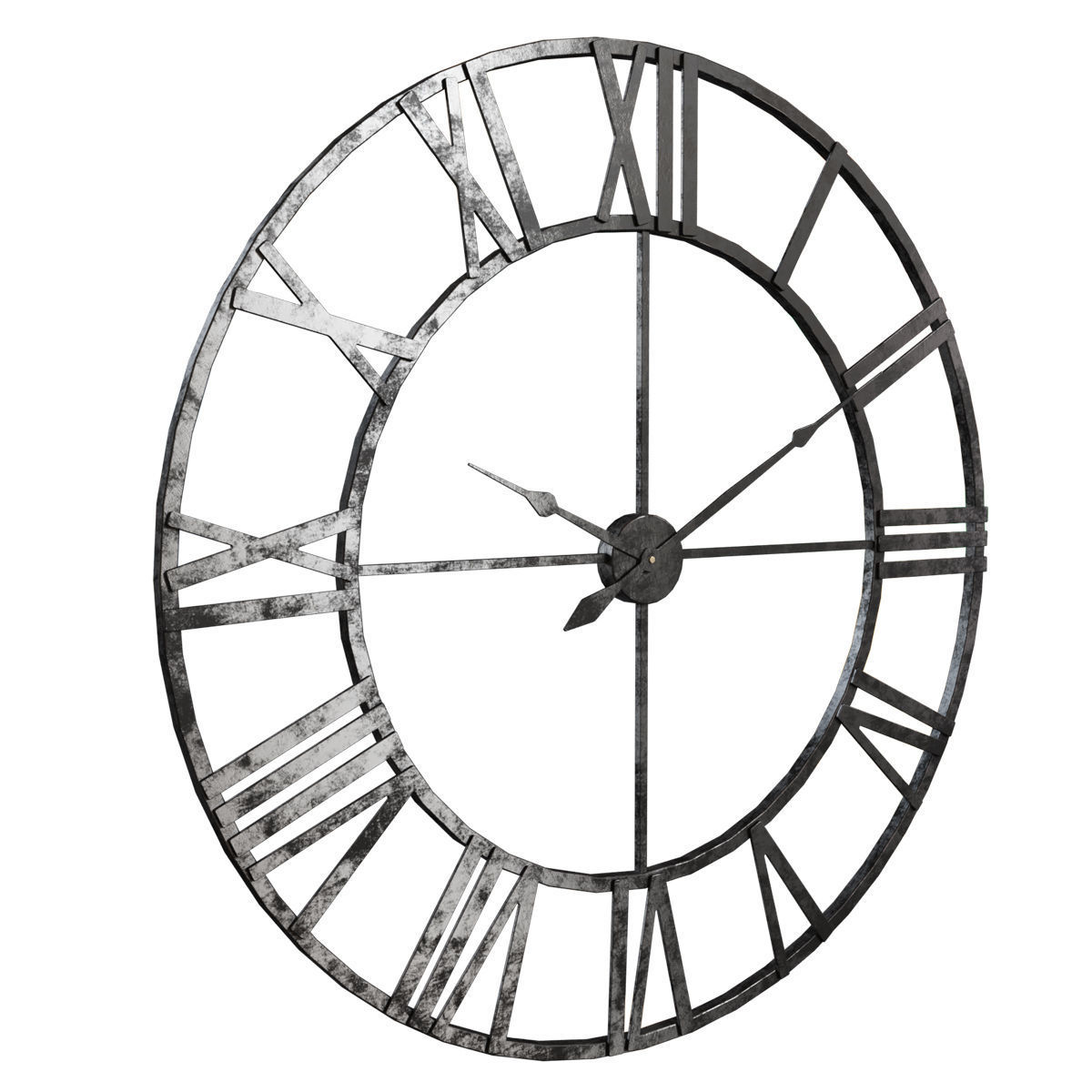 Large Outdoor Garden Wall Clock Roman Numerals 3D model CGTrader