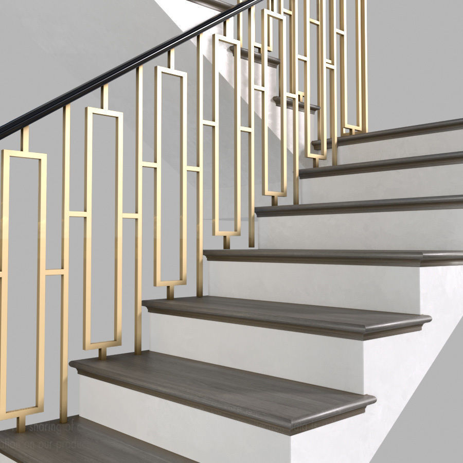 Modern interior stair art deco 3D model | CGTrader