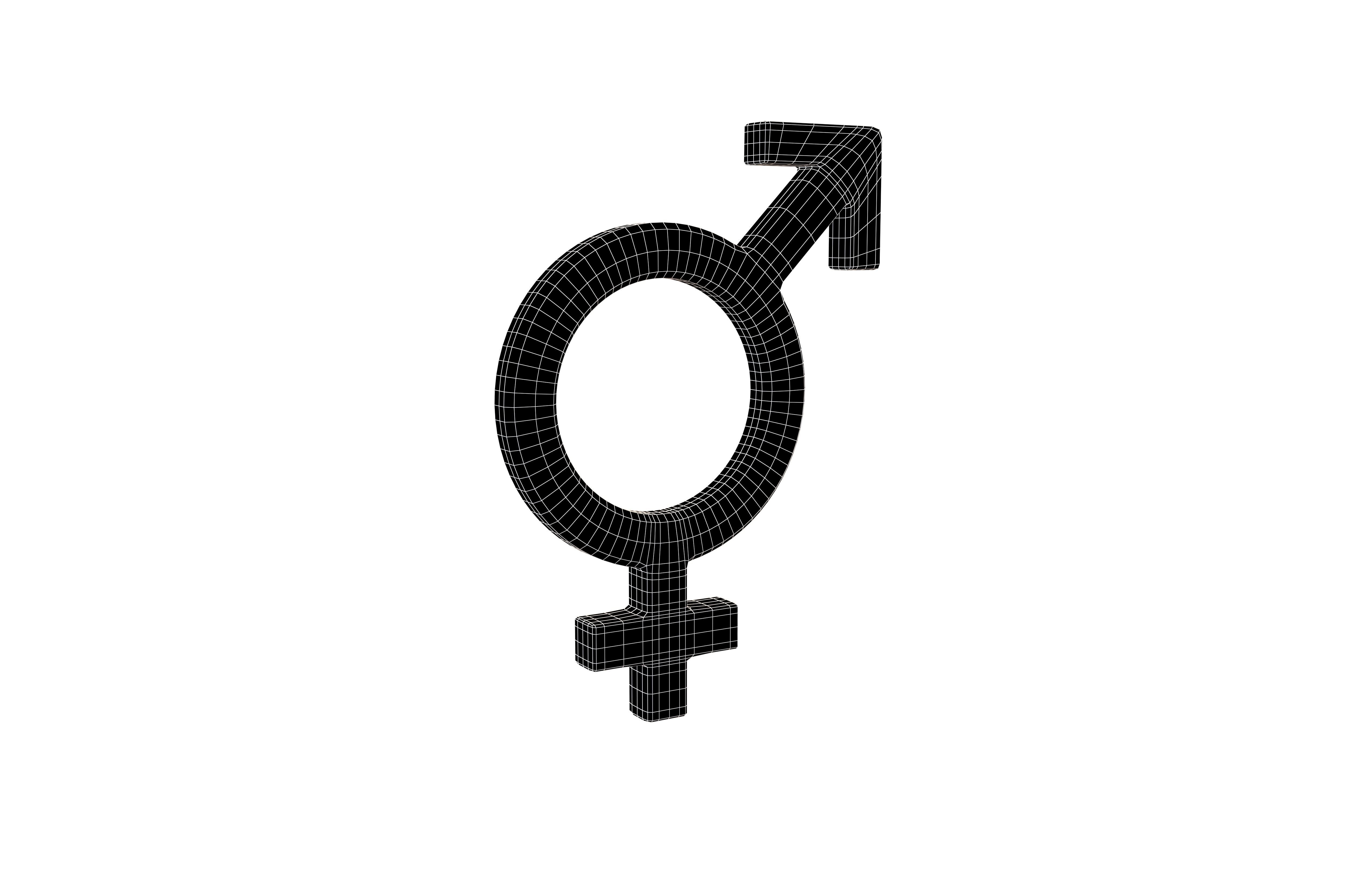 3D model Bigender Gender Symbol v2 001 VR / AR / low-poly | CGTrader