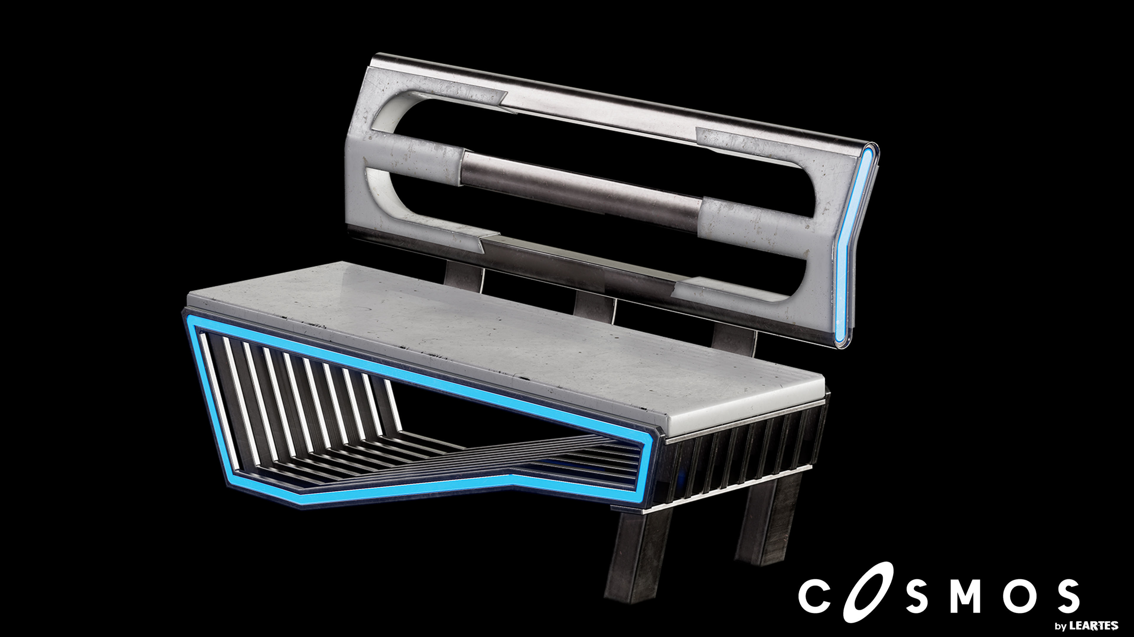 3D model Cyberpunk Bench - 7 VR / AR / low-poly | CGTrader