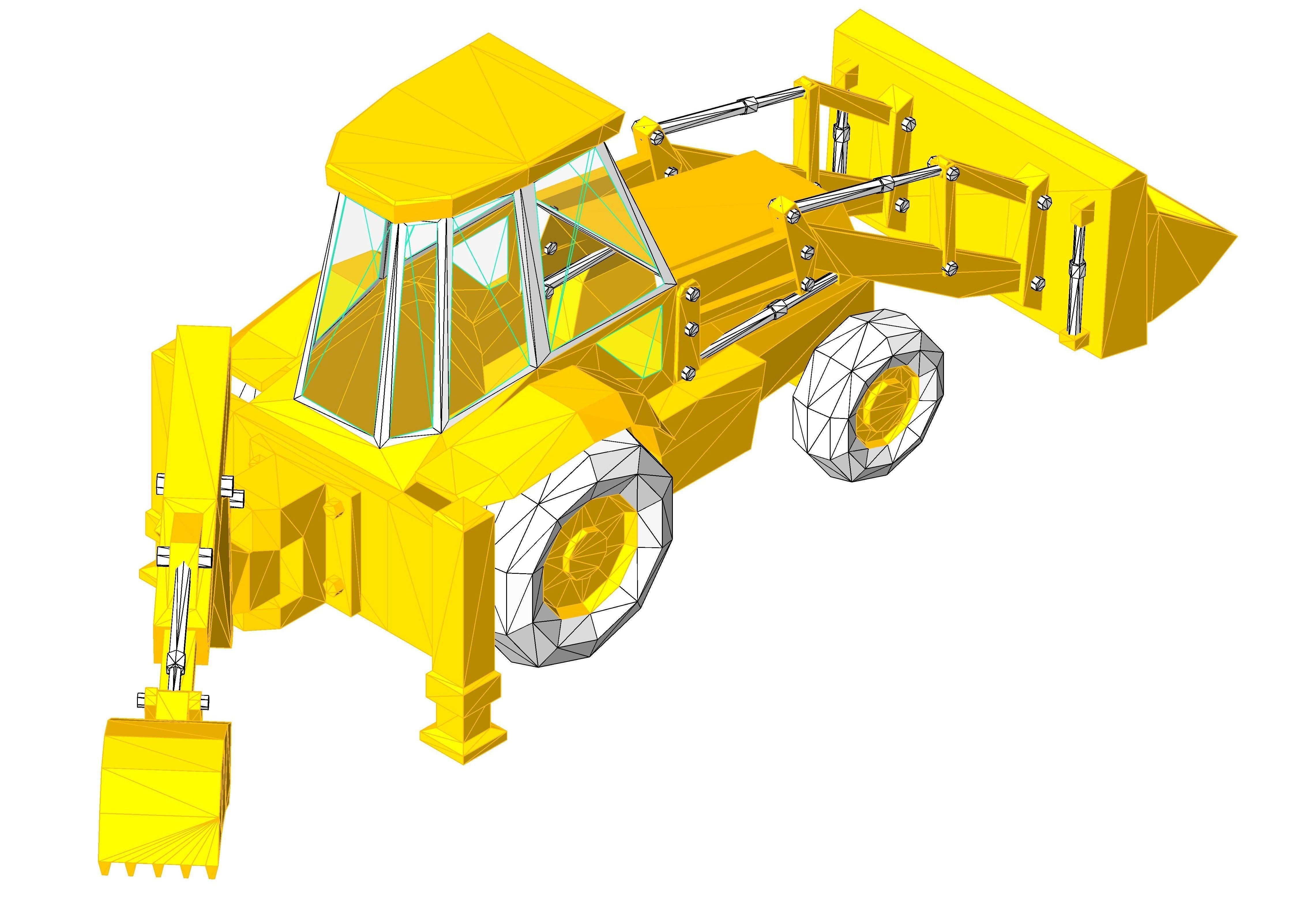 Backhoe Loader04 3D model CGTrader