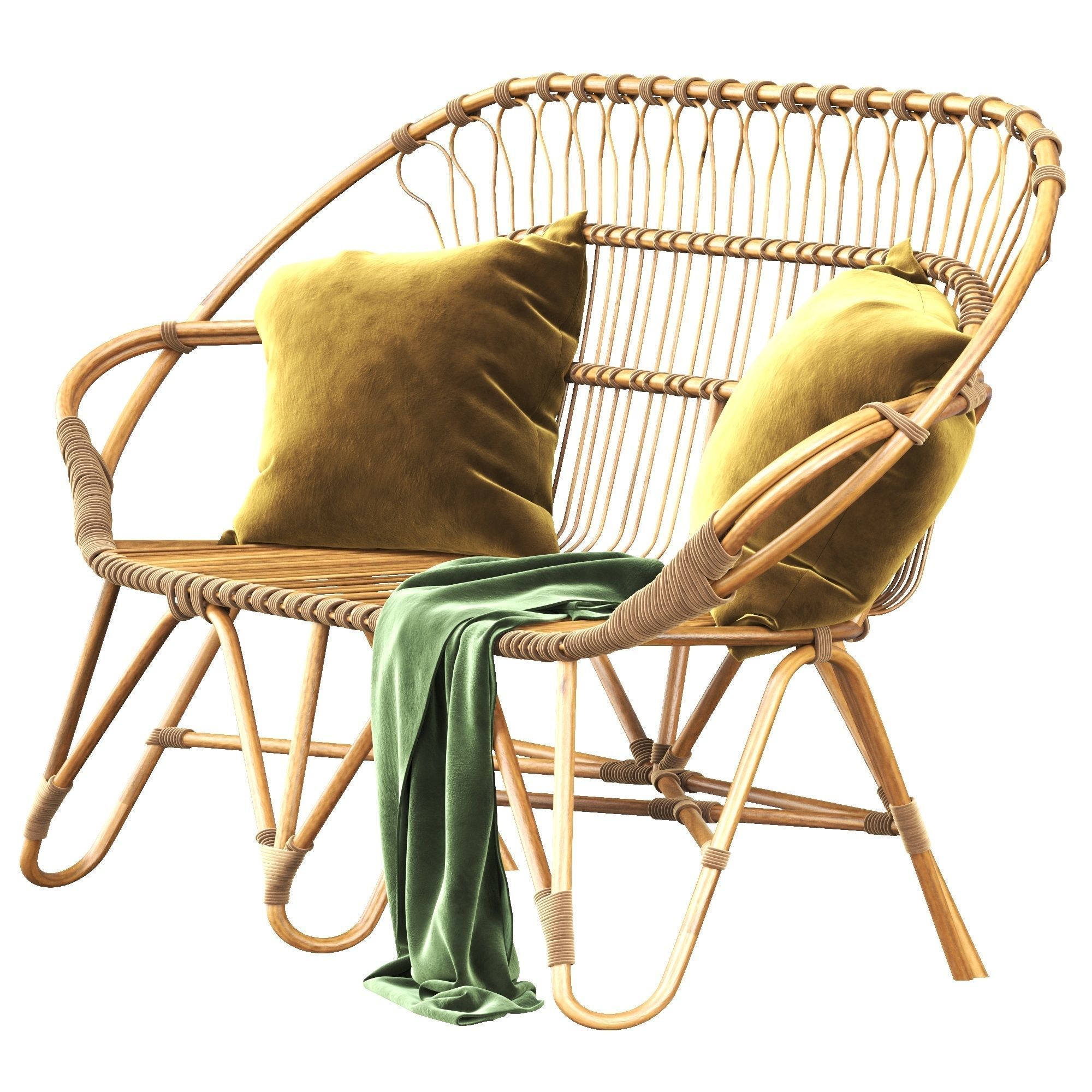adairs wicker chair 3D model CGTrader