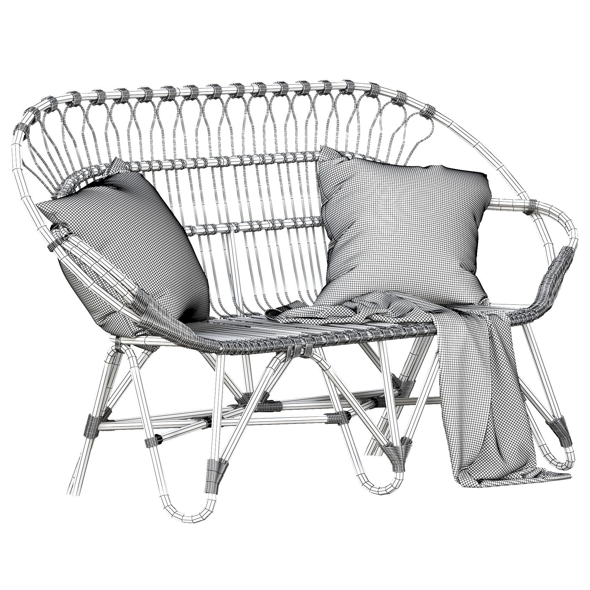 adairs wicker chair 3D model CGTrader