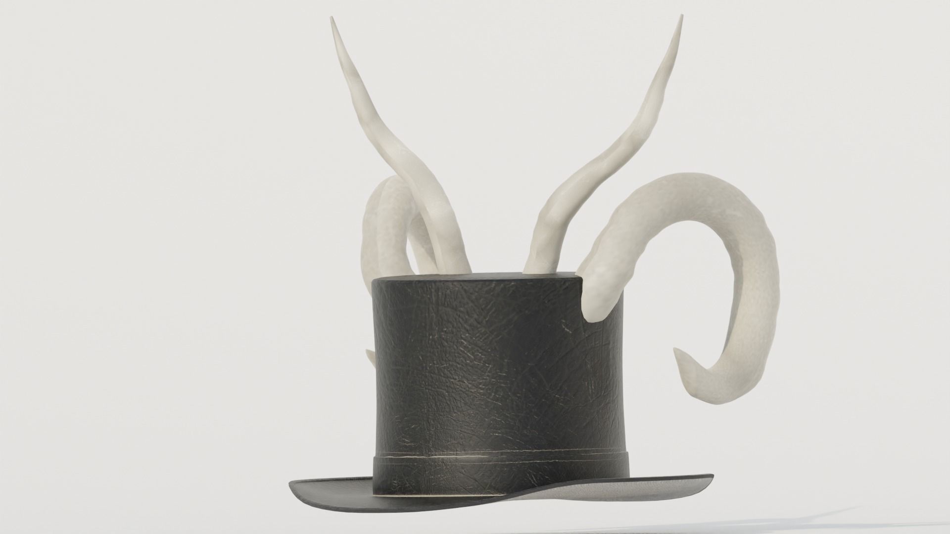 3D model Horned Top Hat VR / AR / lowpoly CGTrader