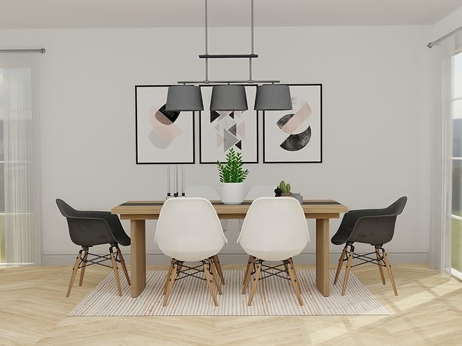 Dining Room 1 Blender Scene free 3D model CGTrader