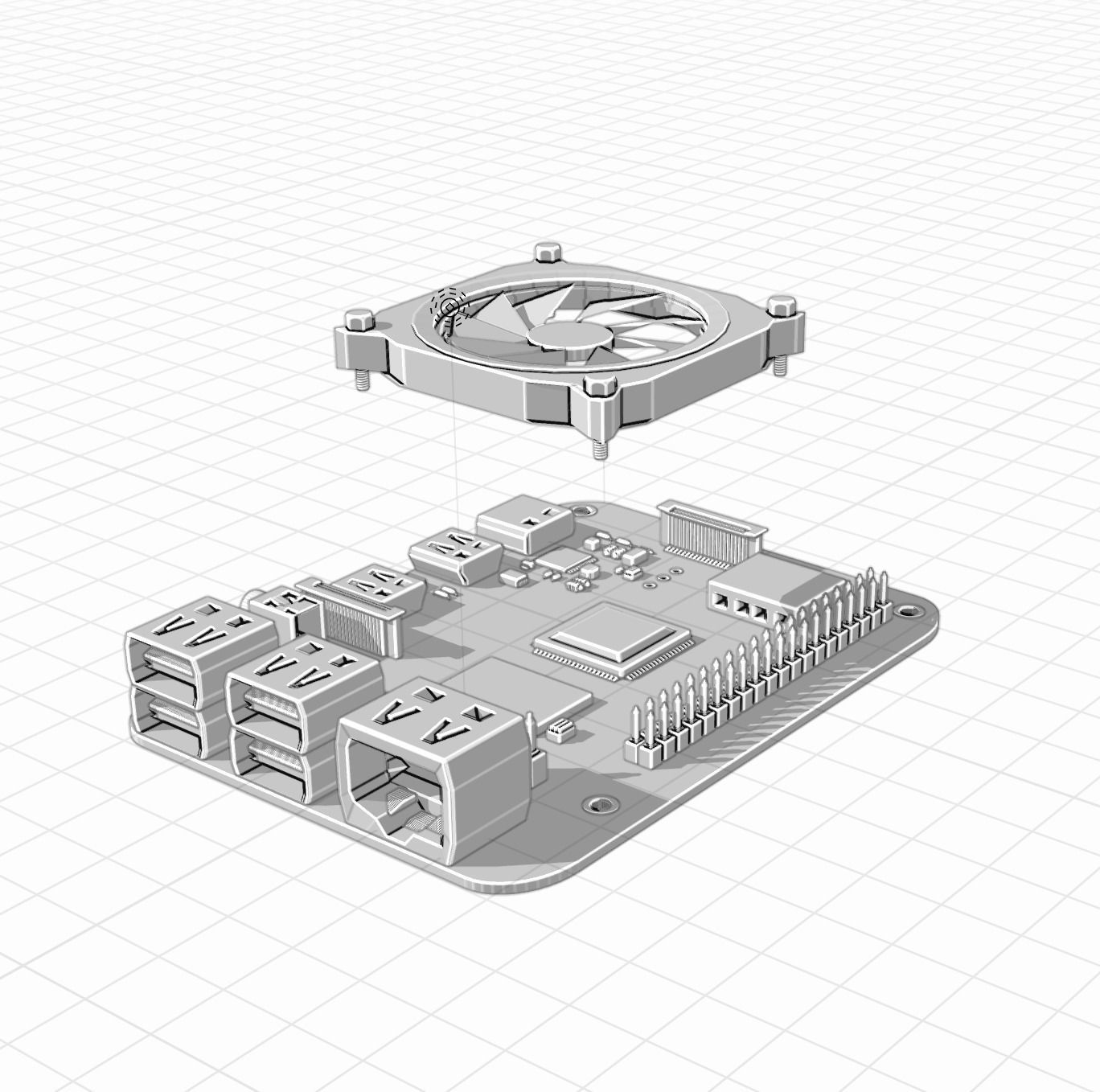 Basic Raspberry Pi 4 Design 3D model | CGTrader