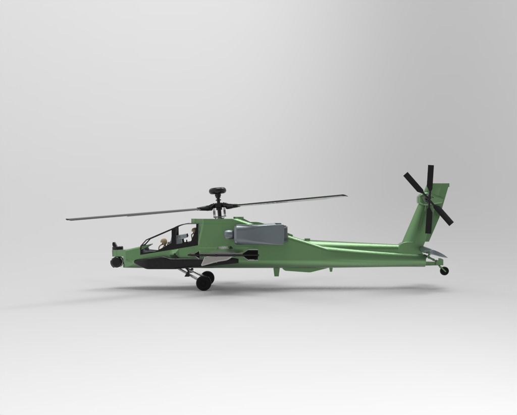RC Apache Attack Helicopter Design 3D Printer Model 3D model 3D