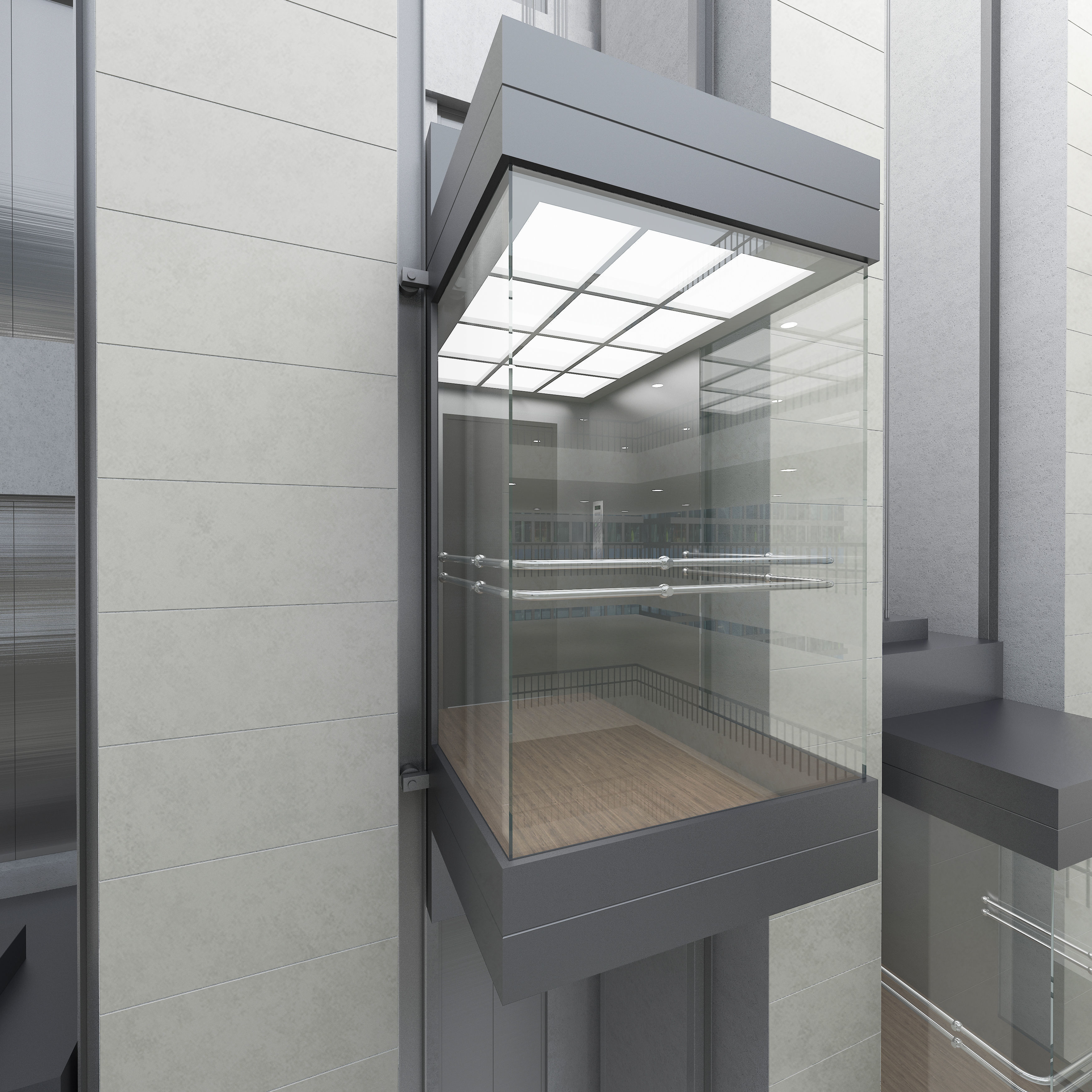 Glass Elevator 3D model CGTrader