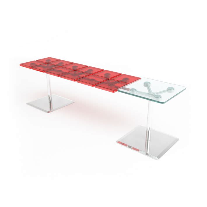 Modern Glass Desk Red And Clear 3D model CGTrader