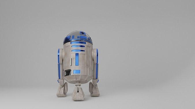 R2-D2 rigged 3d model Low-poly 3D model