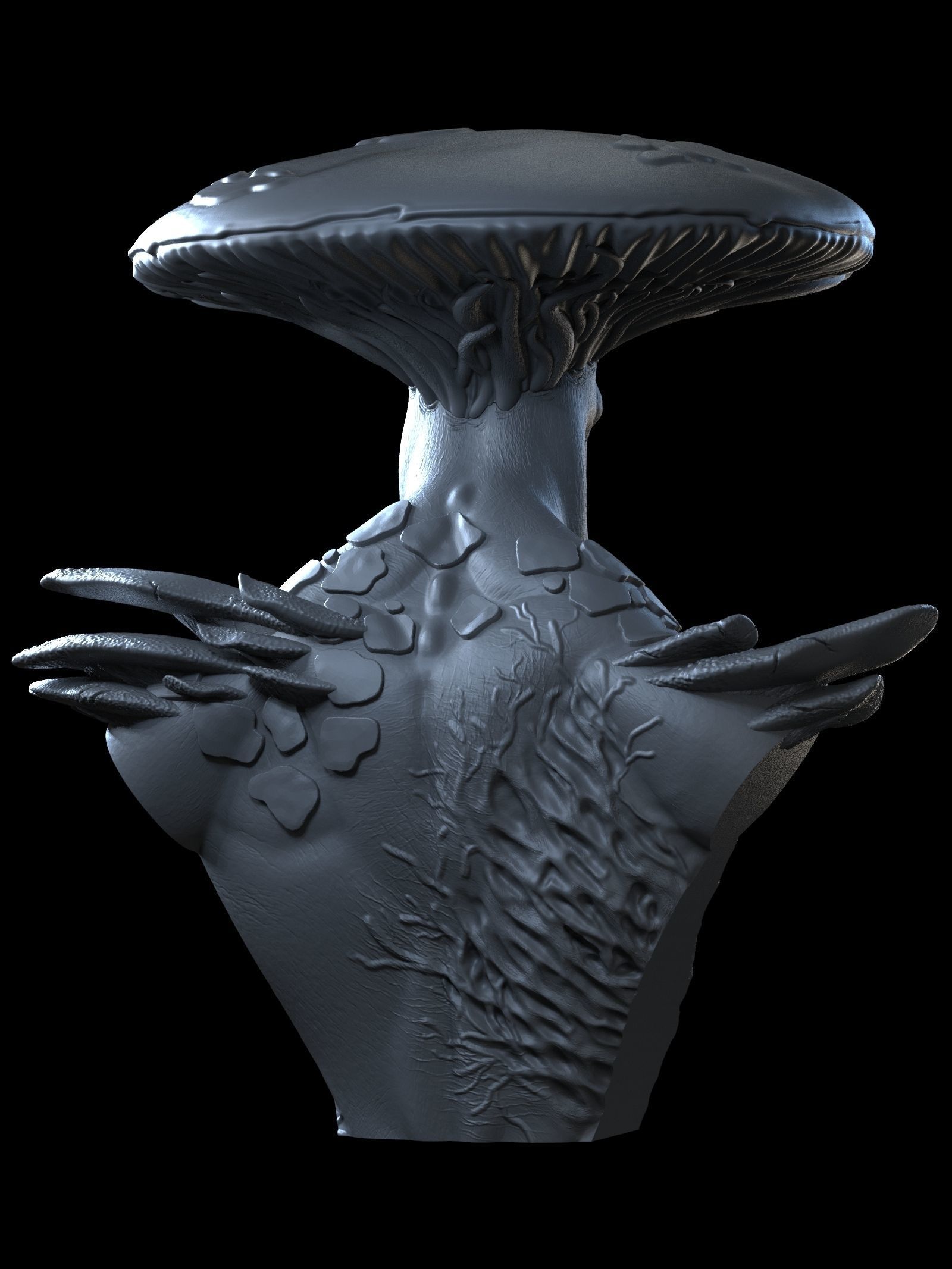 Ancient Mushroom bust 3D model 3D printable CGTrader