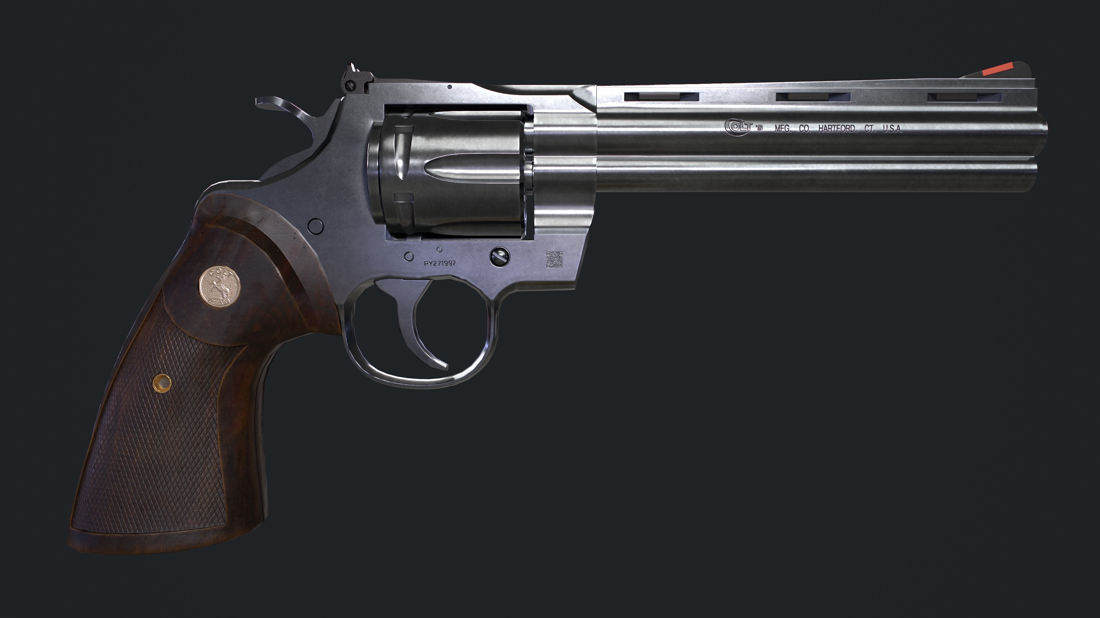 3D model Colt Python 357 with Ammo Box and Bullets VR / AR / low-poly ...