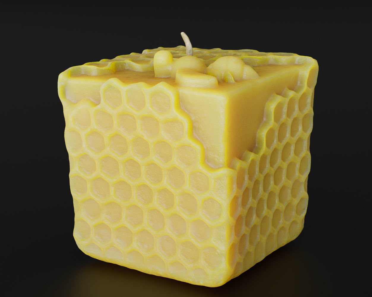 Photoscanned Beeswax Honey Candle 3D model CGTrader