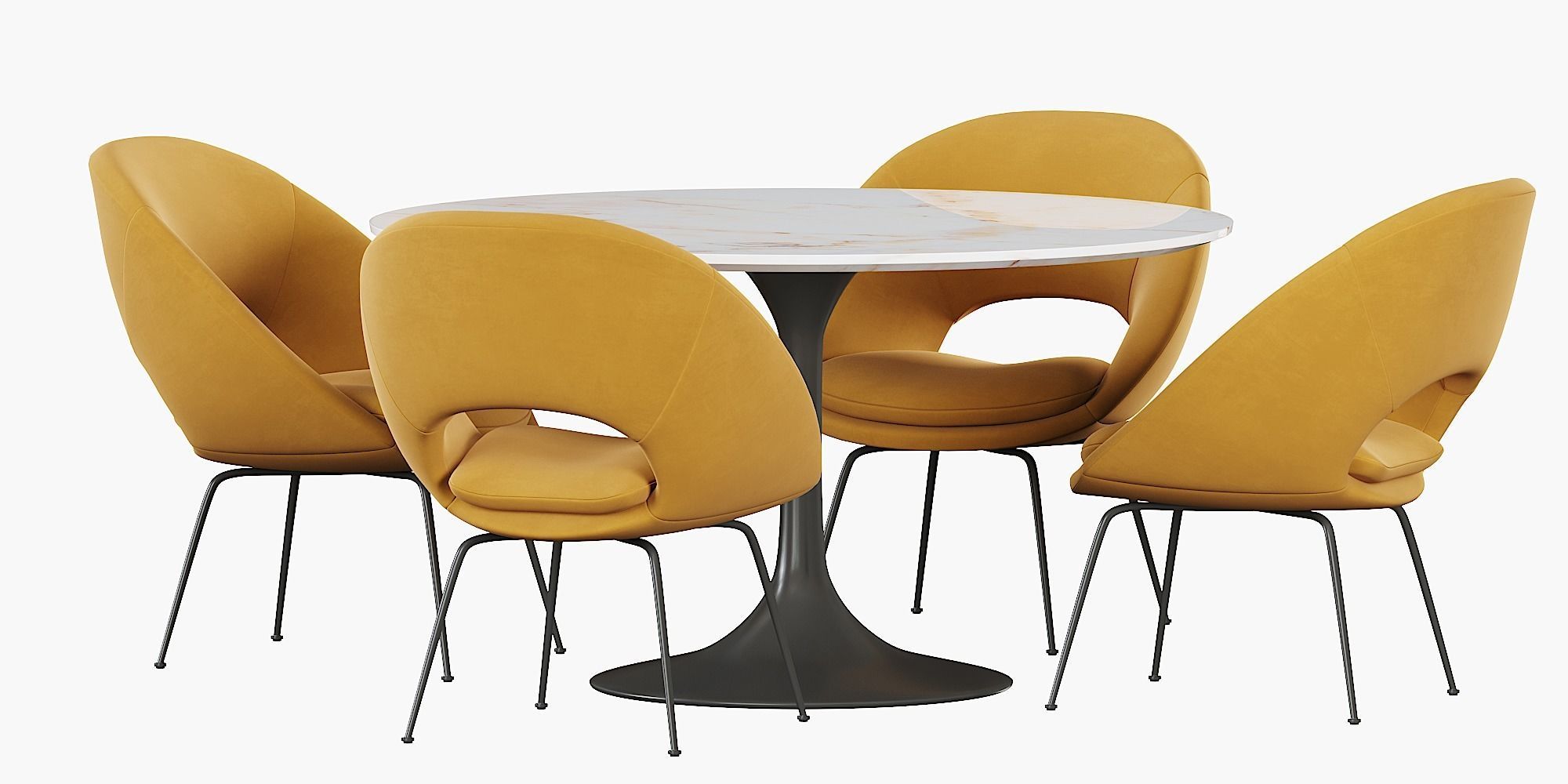 West Elm Orb dining table 3D model CGTrader