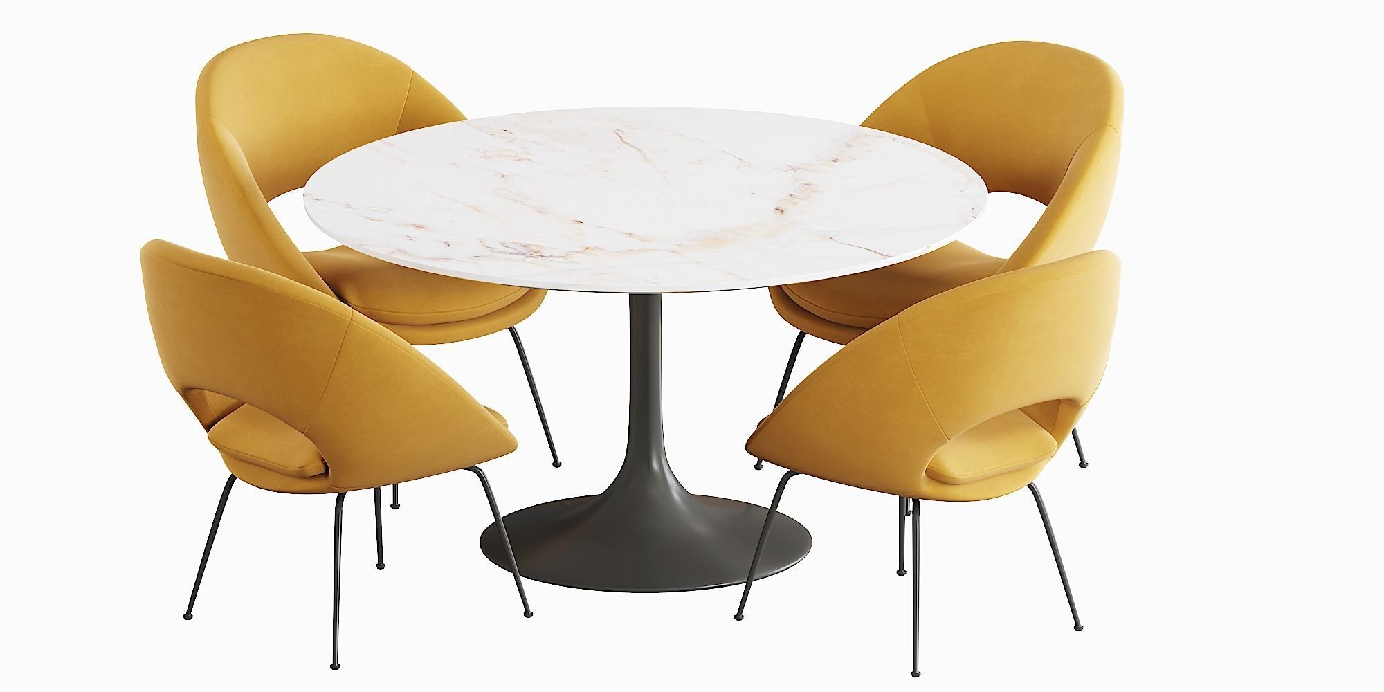 West Elm Orb dining table 3D model CGTrader