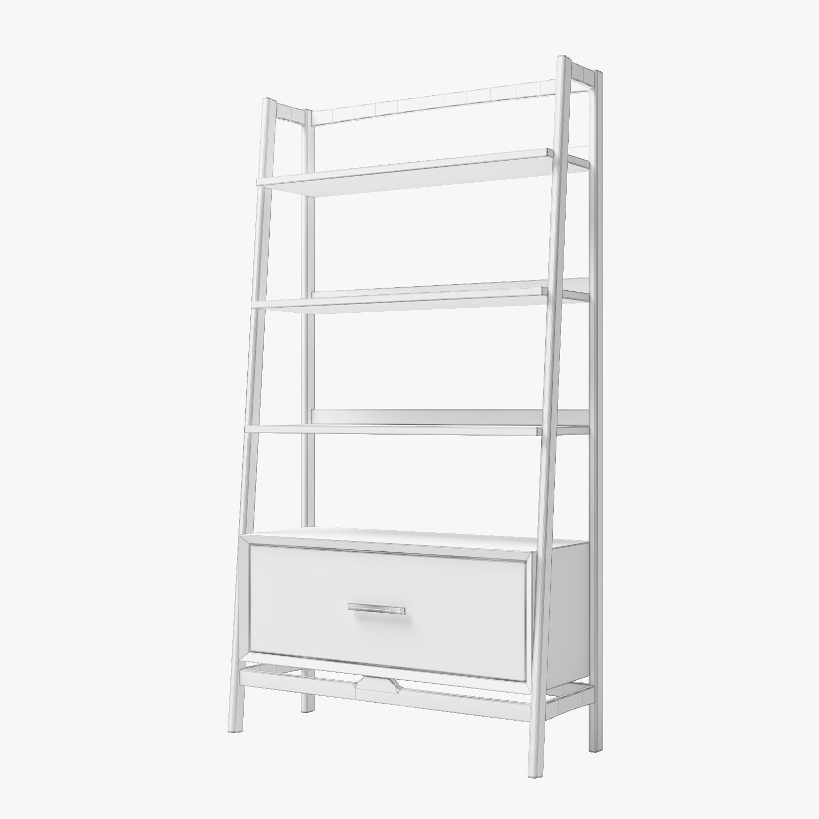 West Elm MidCentury Bookshelf Pebble 3D model CGTrader