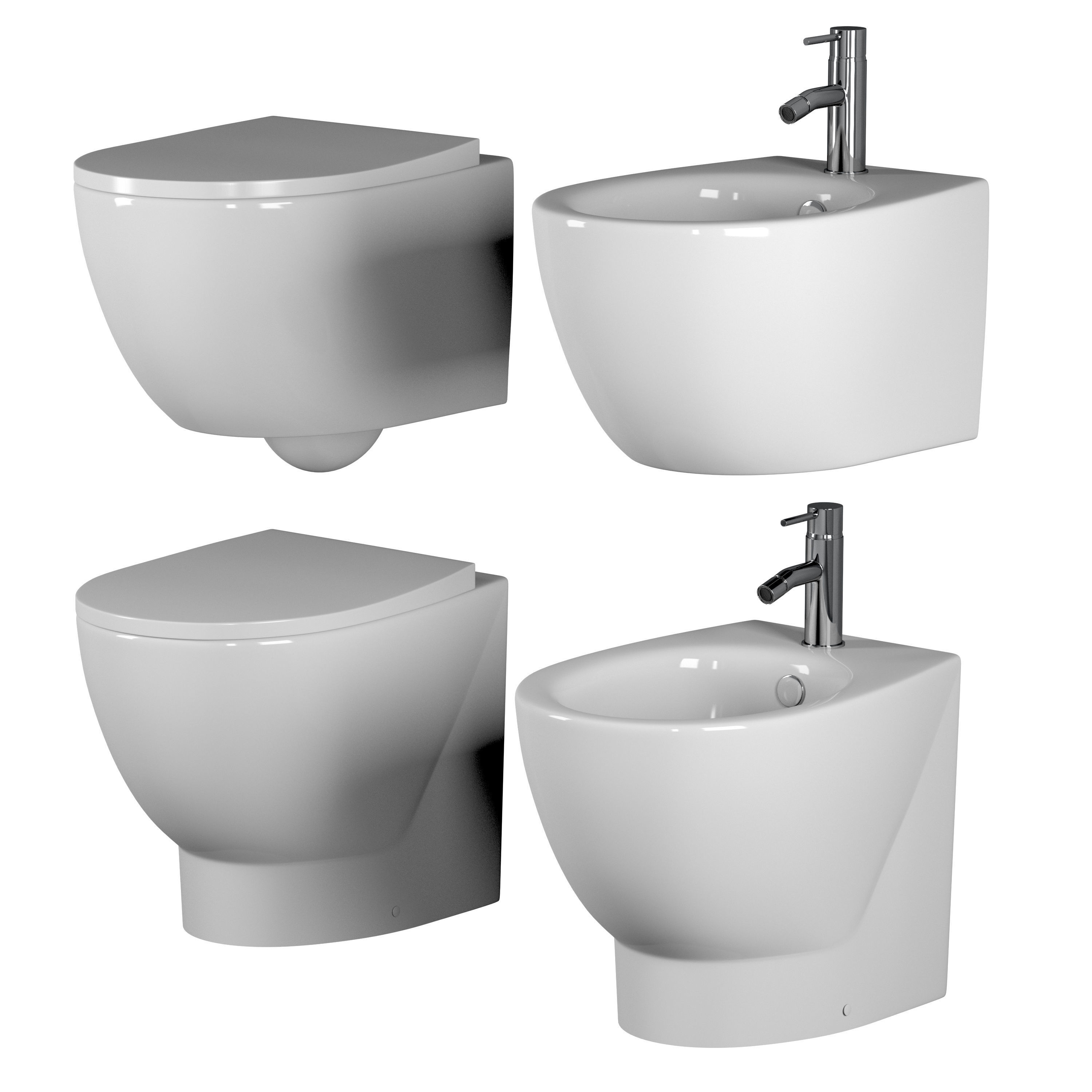 Toilets and Bidets Catalano Italy set 3D model CGTrader