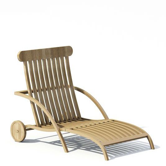 3D Wooden Garden Lounge Chair CGTrader