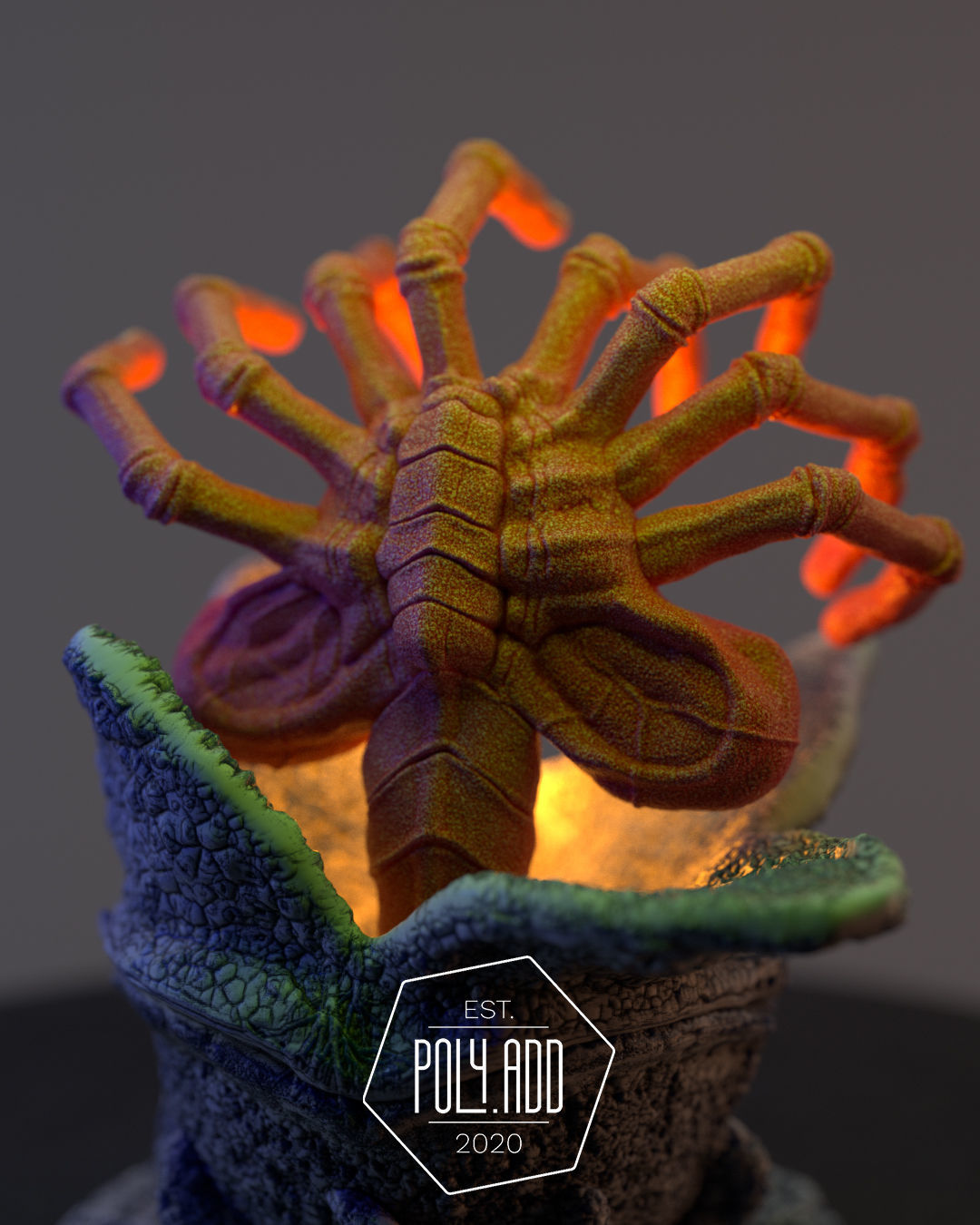 Alien Facehugger in Egg 3D model 3D printable CGTrader
