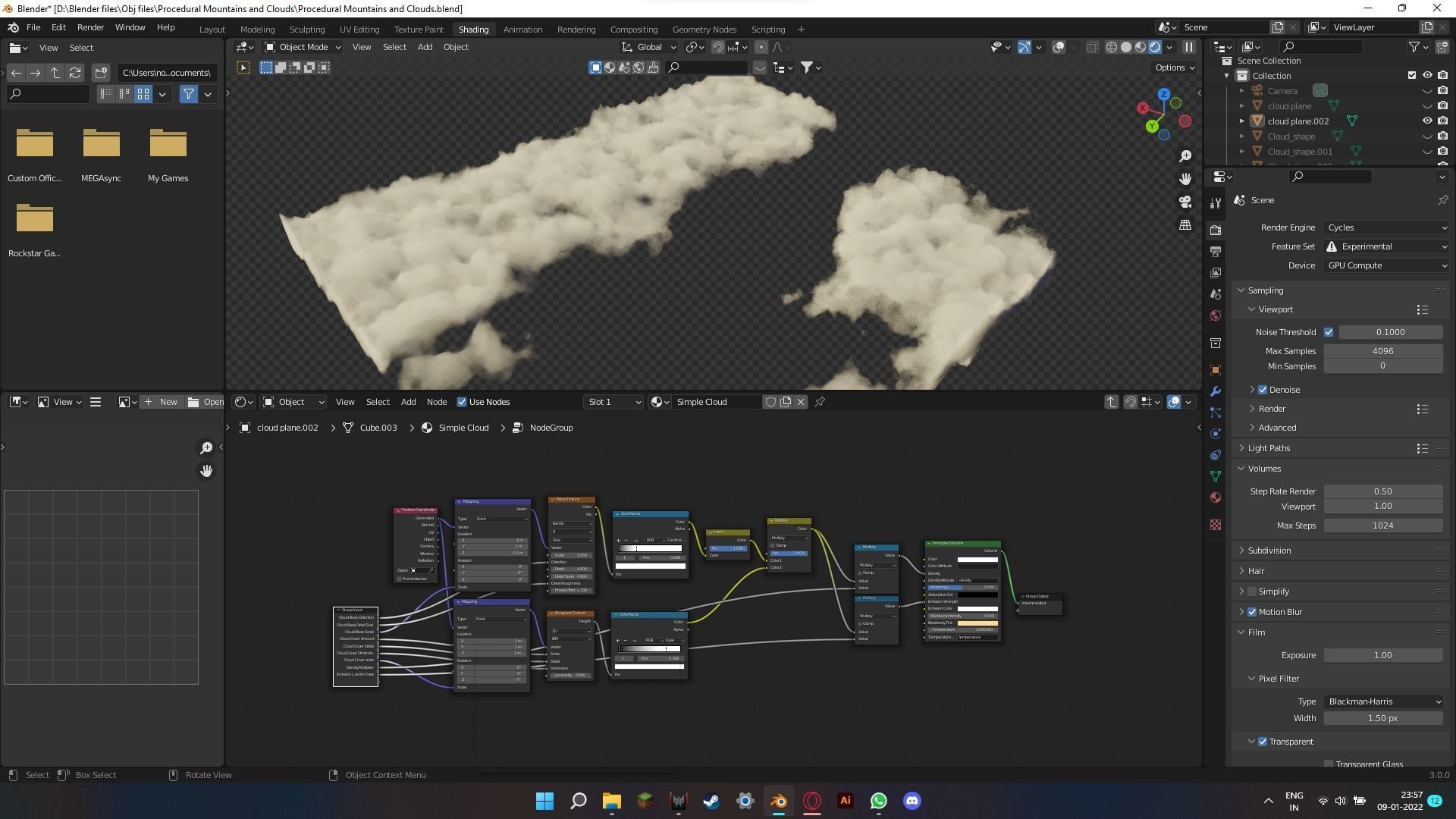 Procedural Mountains and Clouds free 3D model | CGTrader