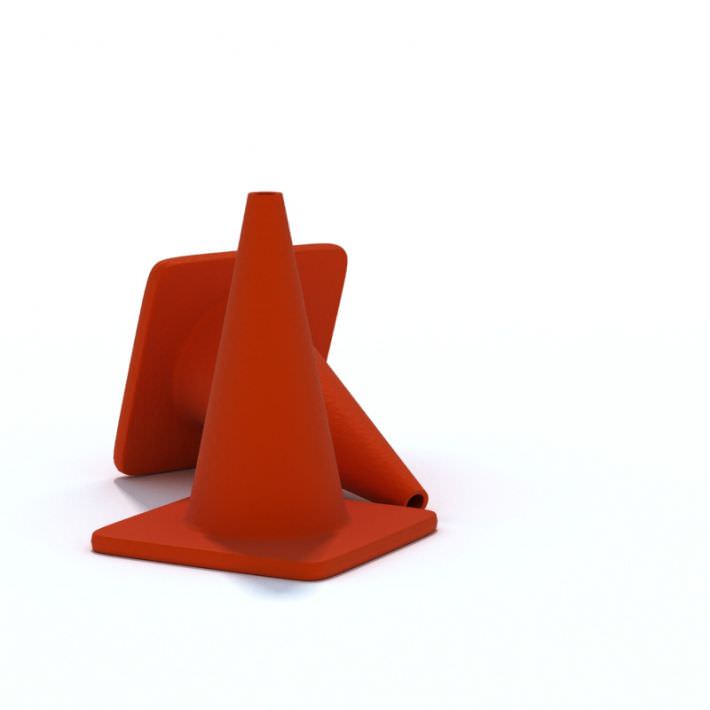 Orange Street Cones 3D model CGTrader